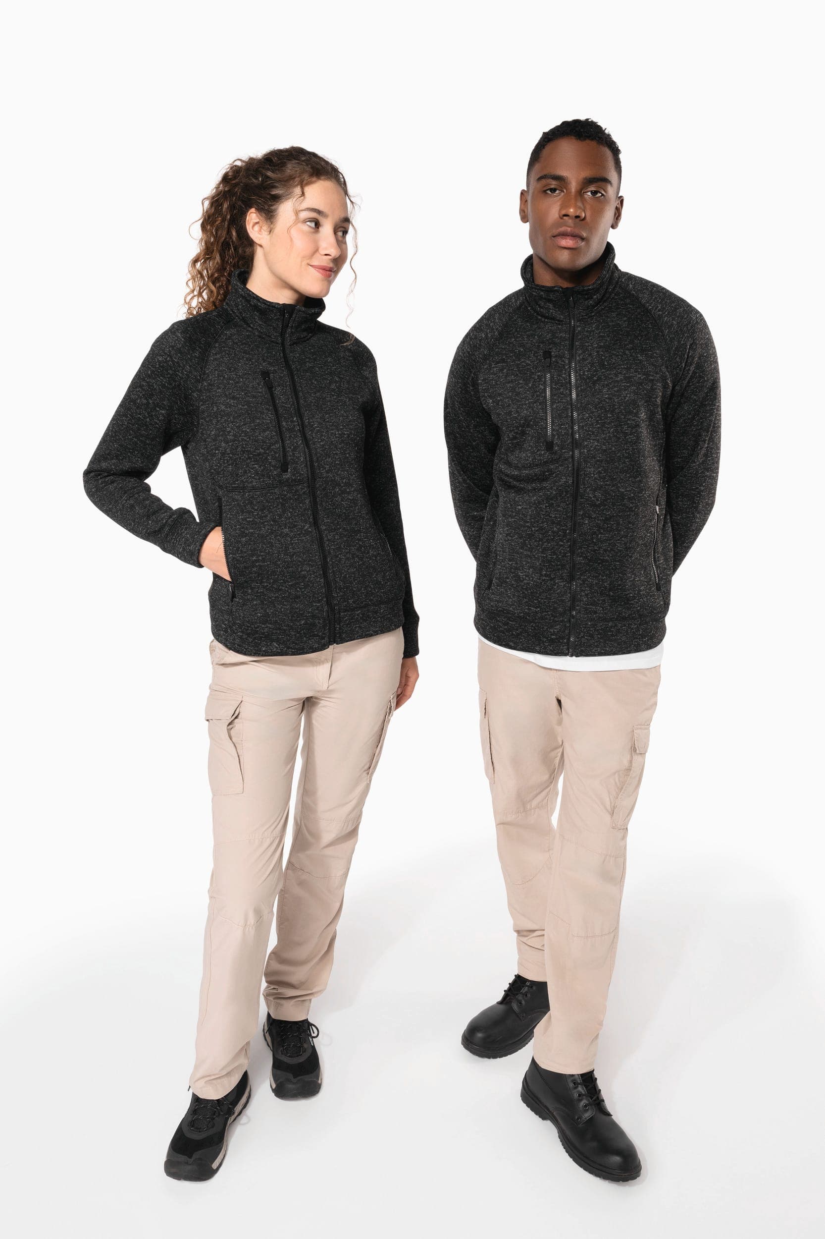 Veste zippée chinée femme en situation