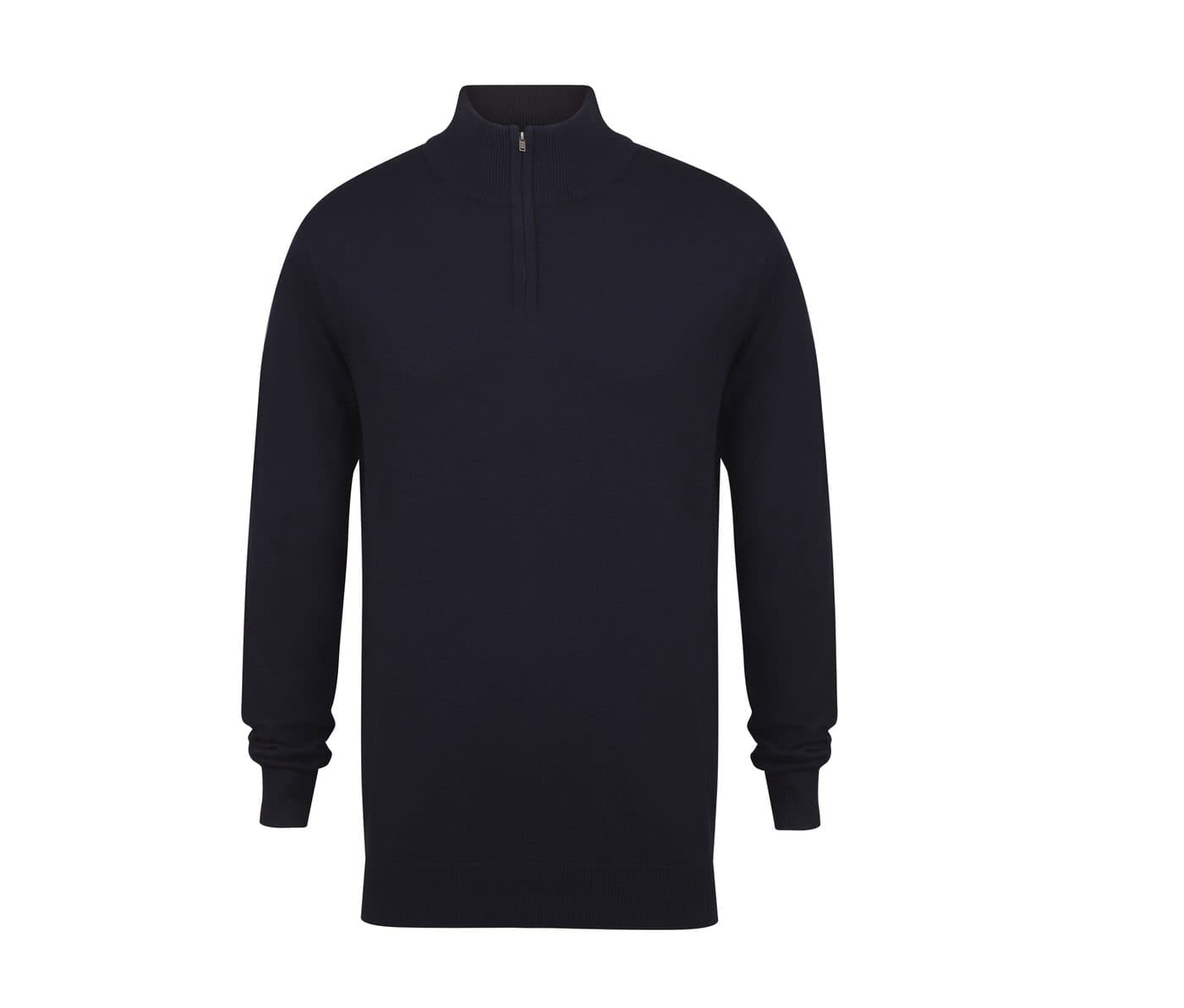 MEN'S KNITTED QUARTER ZIP JUMPER coloris Marine