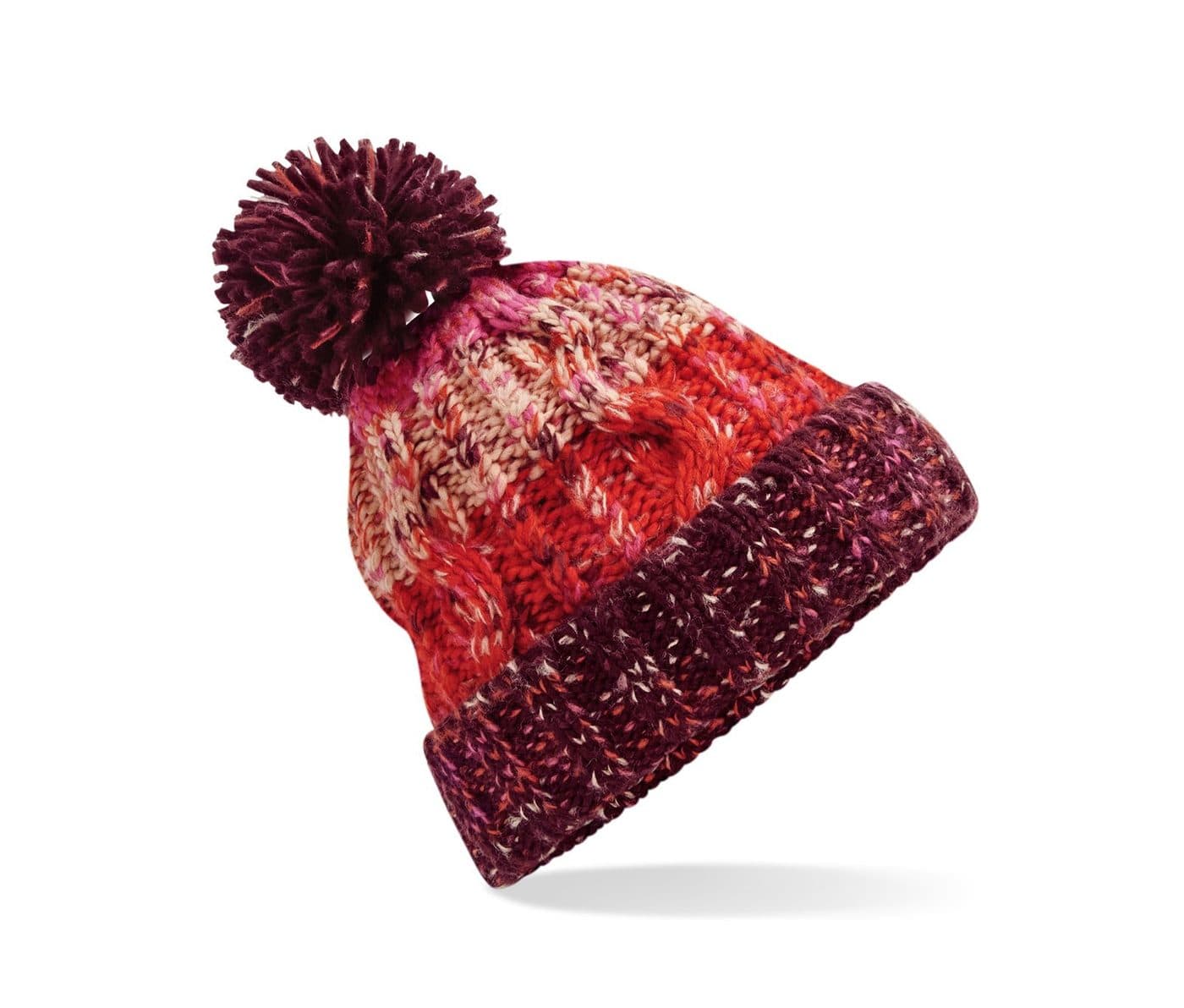 CORKSCREW POM POM BEANIE coloris Cerise sorbet