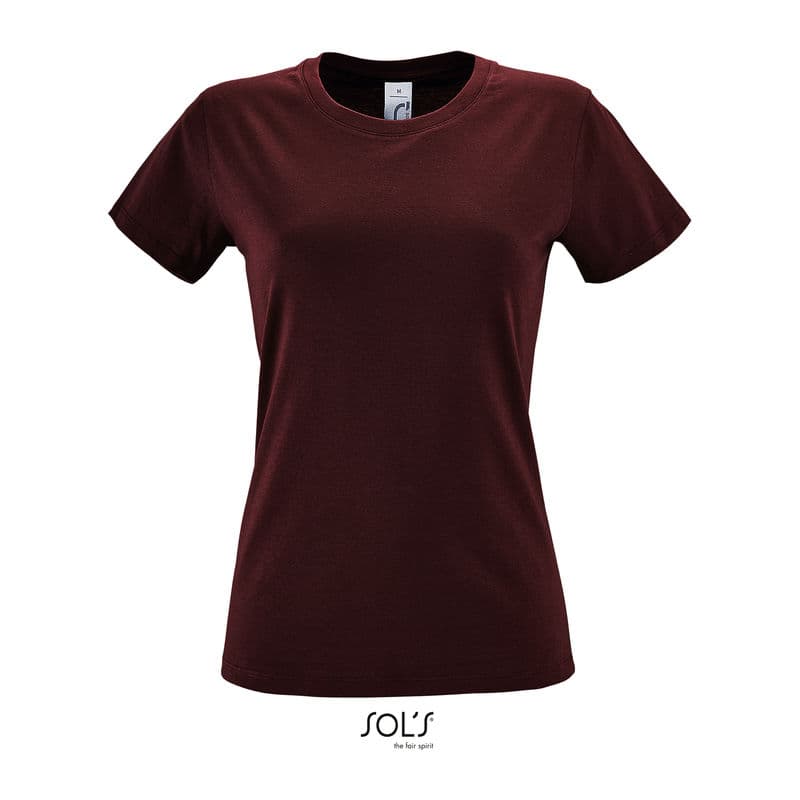 SOL'S REGENT WOMEN - ROUND COLLAR T-SHIRT coloris Bordeaux