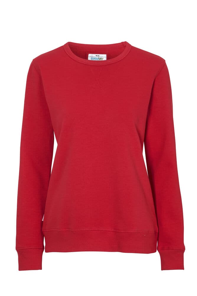 SWEAT COL ROND FEMME - CERTIFIÉ GOTS coloris Rouge