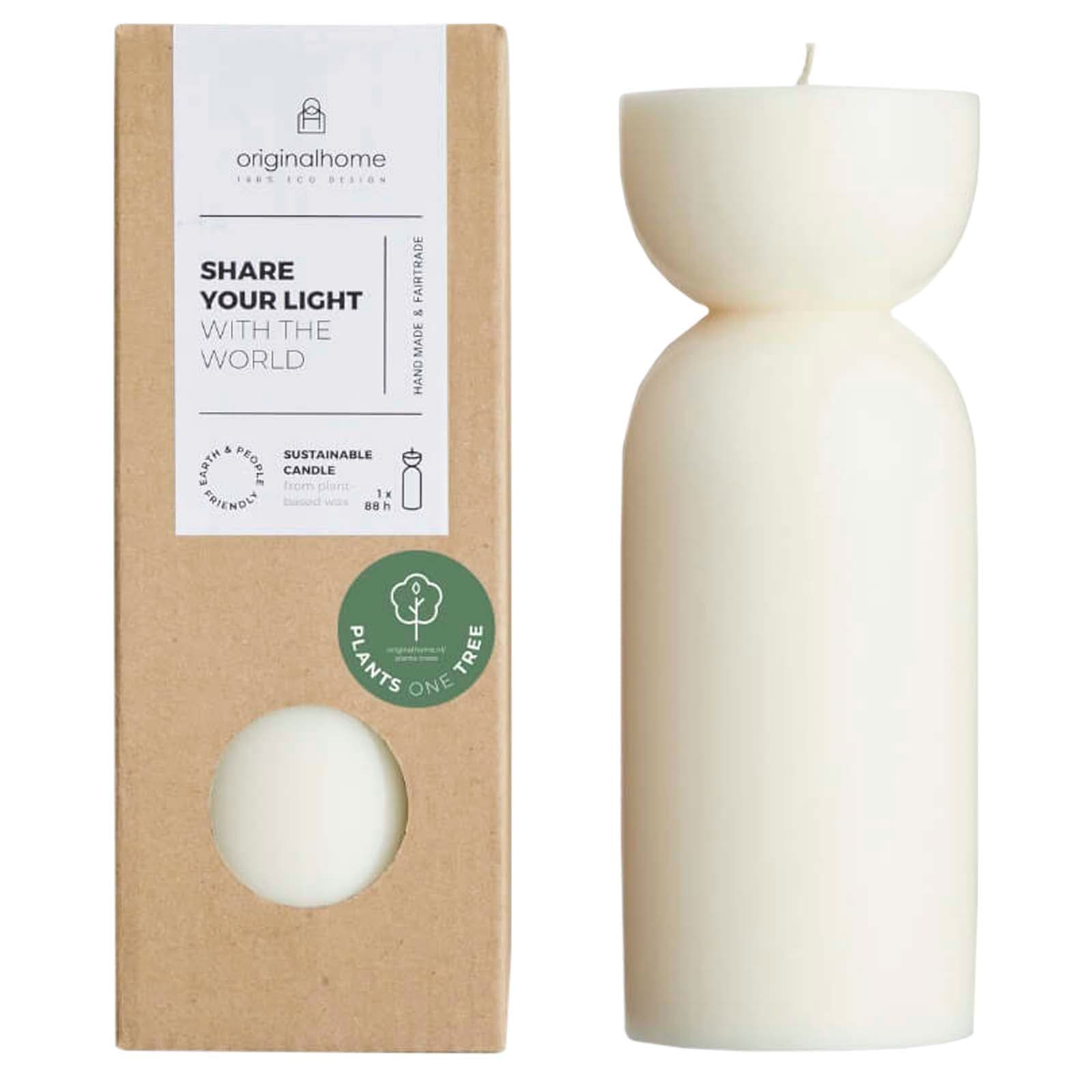 Bougie bio Originalhome de taille moyenne coloris Blanc cassé