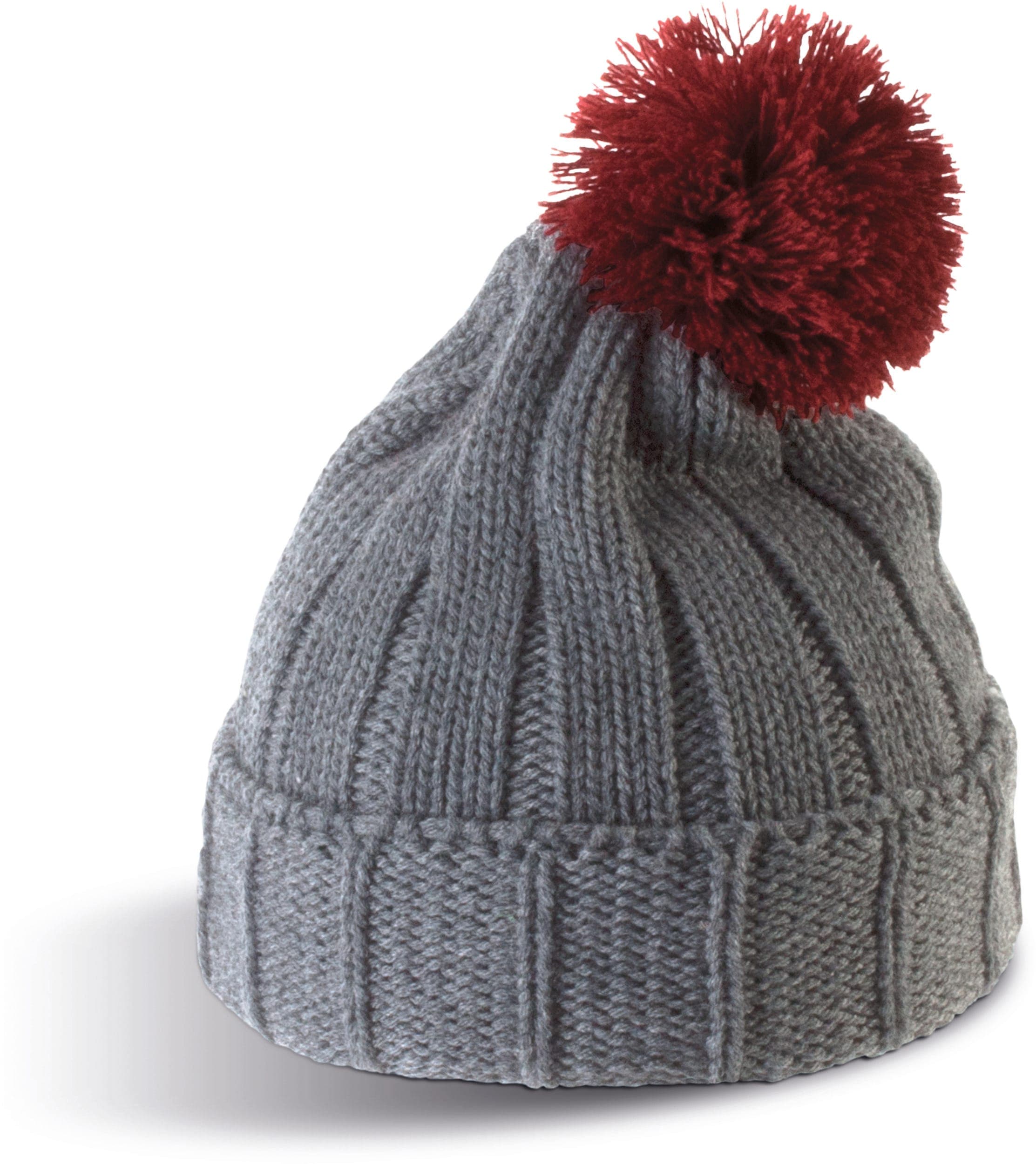 Bonnet à pompon avec revers en situation