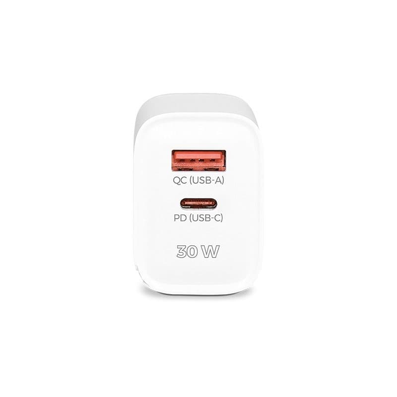CHARGEUR SECTEUR RAPIDE 30 W SORTIES USB QC & TYPE-C PD en situation