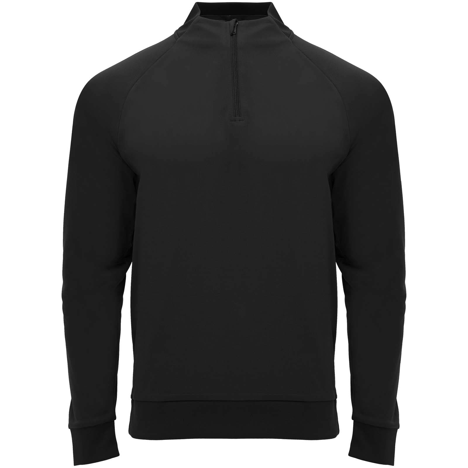 Sweatshirt de 200 g/m² Epiro à manches longues avec fermeture demi- zip pour enfant coloris Noir