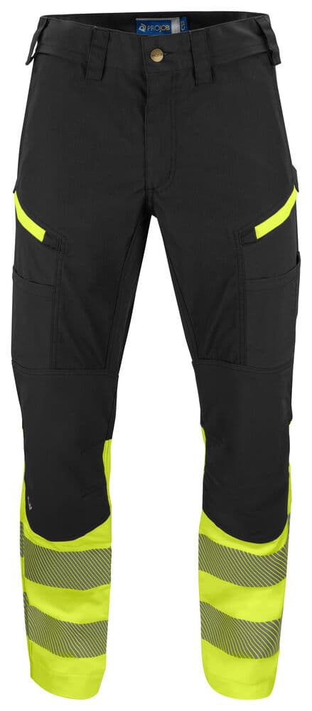 6528 PANTALON STRETCH DE SIGNALISATION EN ISO 20471 CLASSE 1 coloris Jaune / Noir
