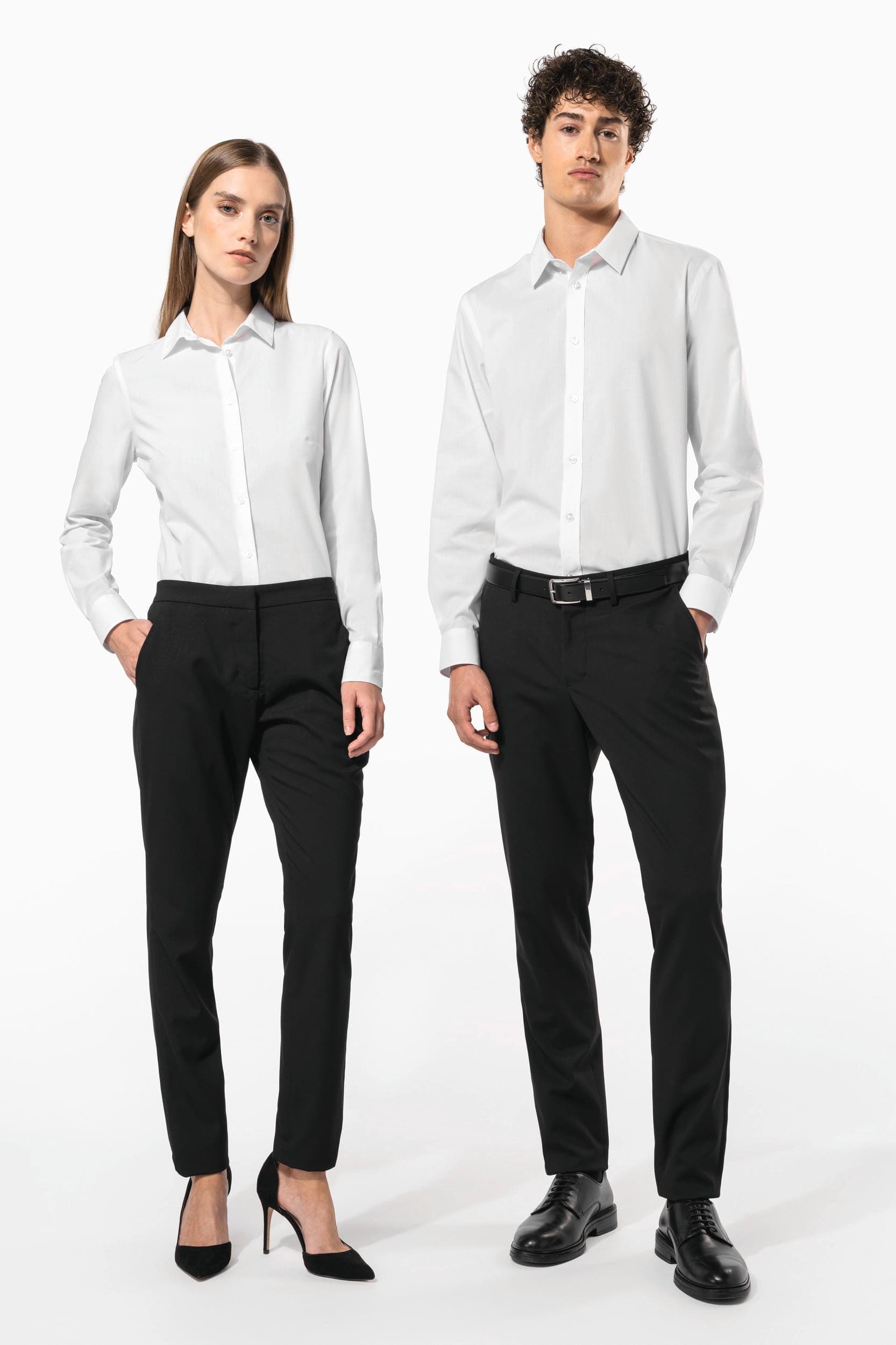 Chemise popeline polycoton sans poche entretien facile femme en situation