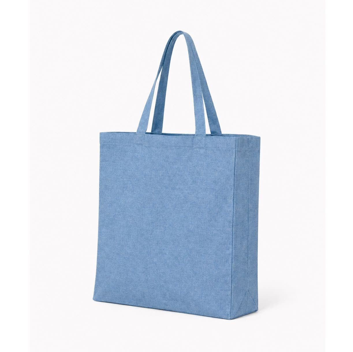 RECYCLED TOTE BAG WITH GUSSET coloris Bleu atoll chiné