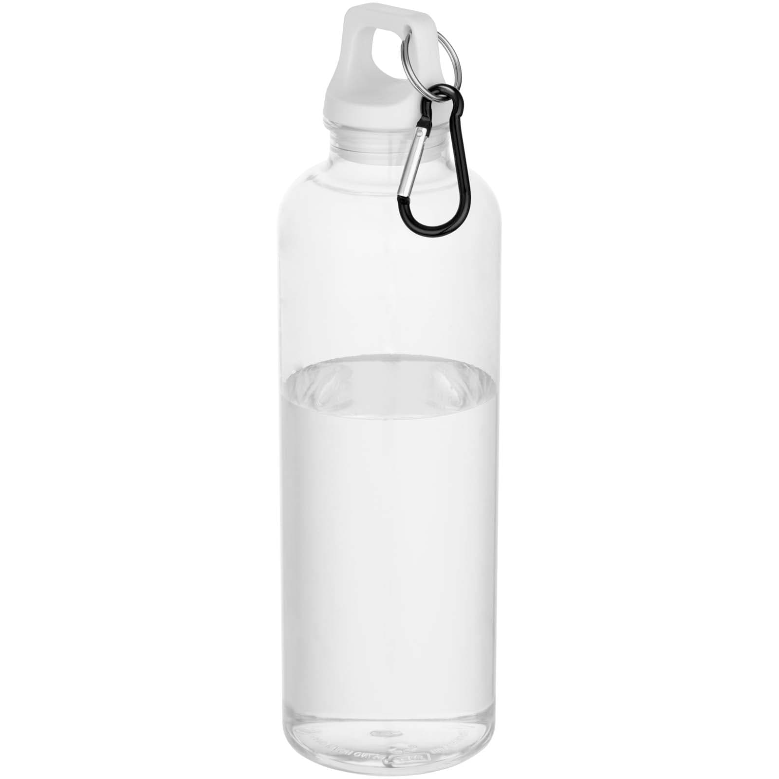 Bouteille d’eau Oregon de 750 ml en plastique recyclé certifié RCS avec mousqueton coloris Blanc