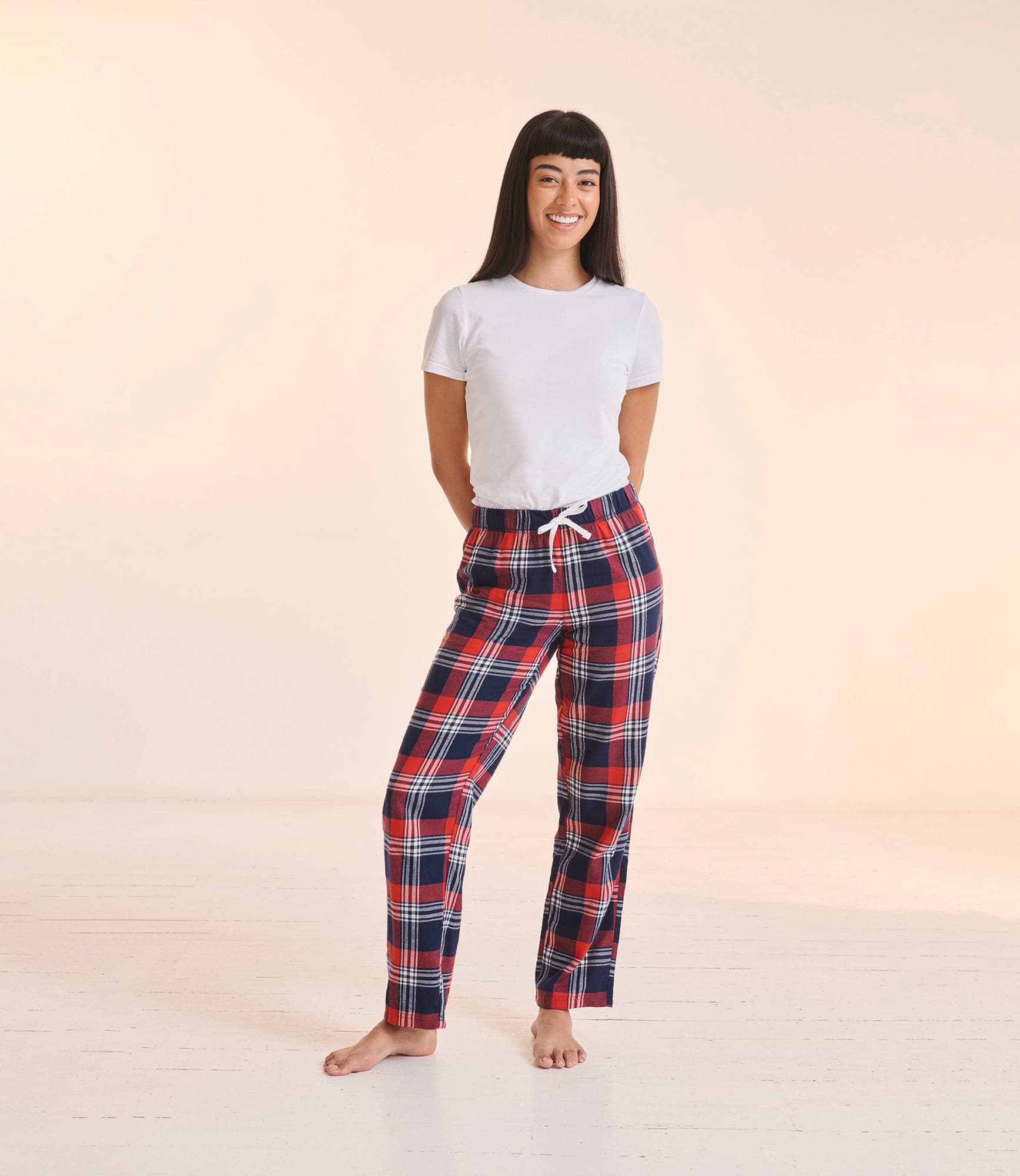 Pantalon femme à motif tartan
