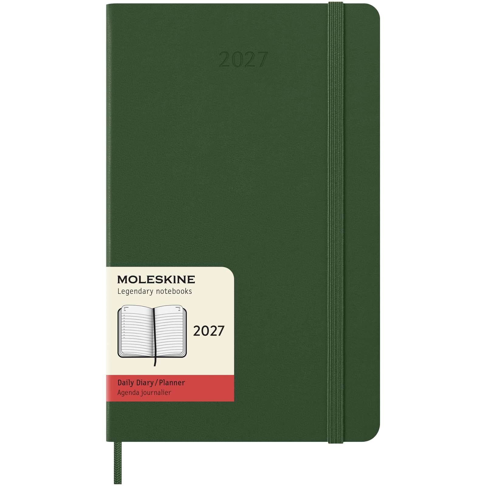 Agenda L quotidien 12 mois Moleskine à couverture rigide coloris Vert myrte
