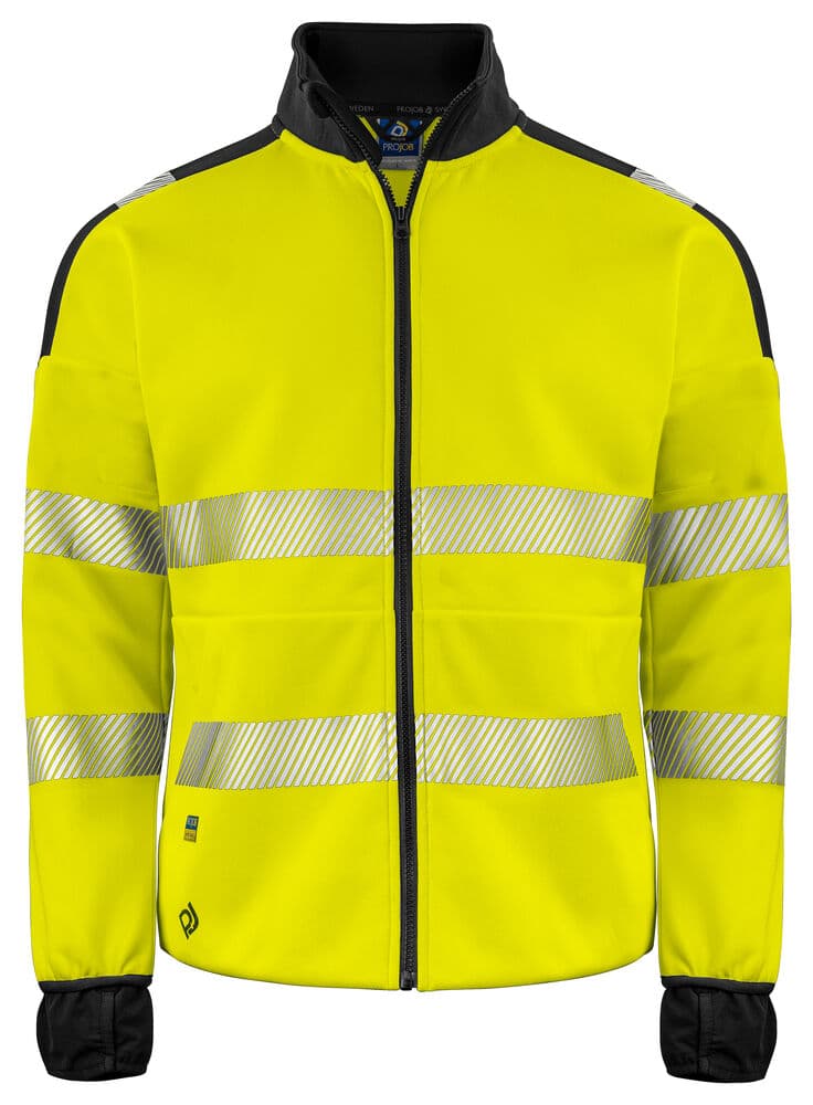 6109 SWEAT-SHIRT SIGNALISATION AVEC FERMETURE ÉCLAIR LONGUE EN ISO 20471 CLASSE 3 coloris Jaune / Noir