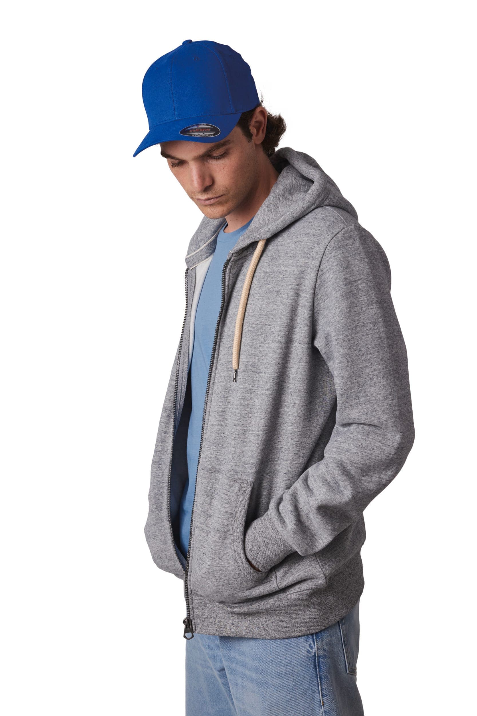 Casquette Flexfit coton brossé - 6 panneaux en situation