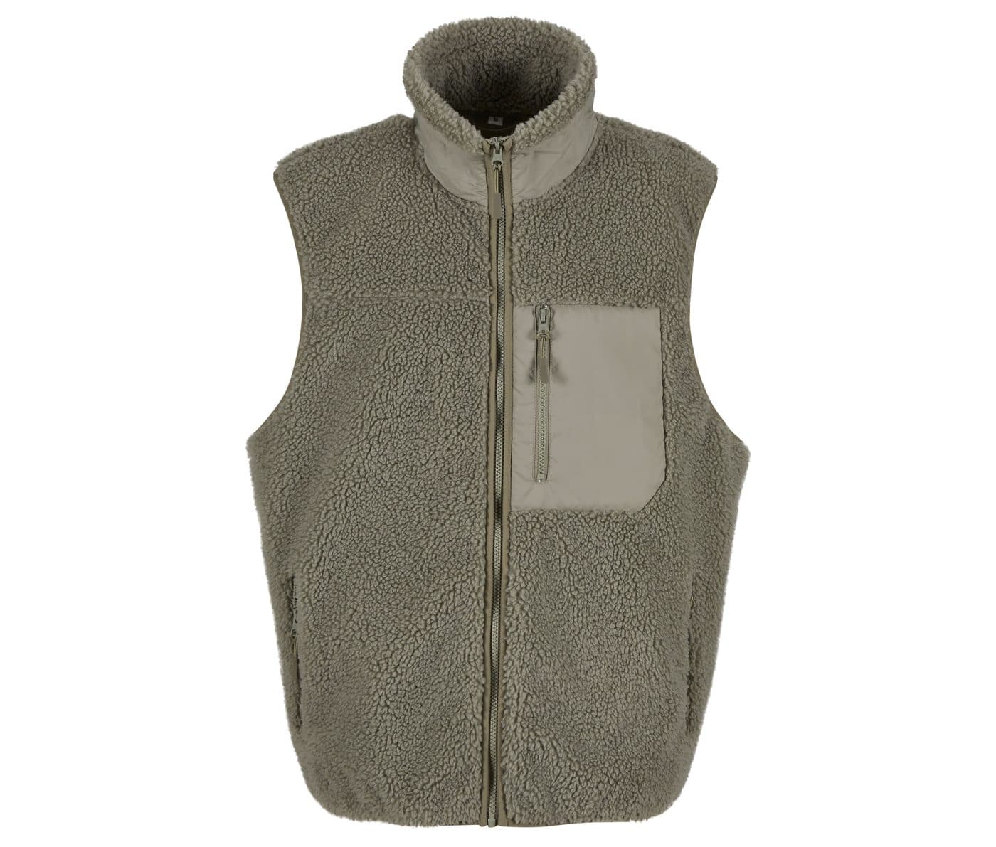 BONDED SHERPA VEST coloris Olive pâle