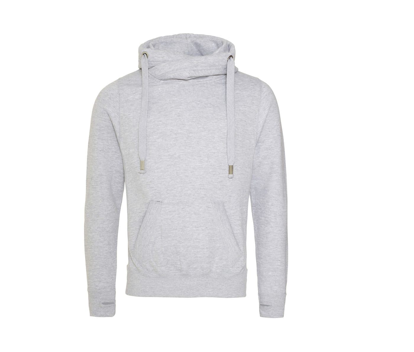 CROSS NECK HOODIE coloris Gris chiné