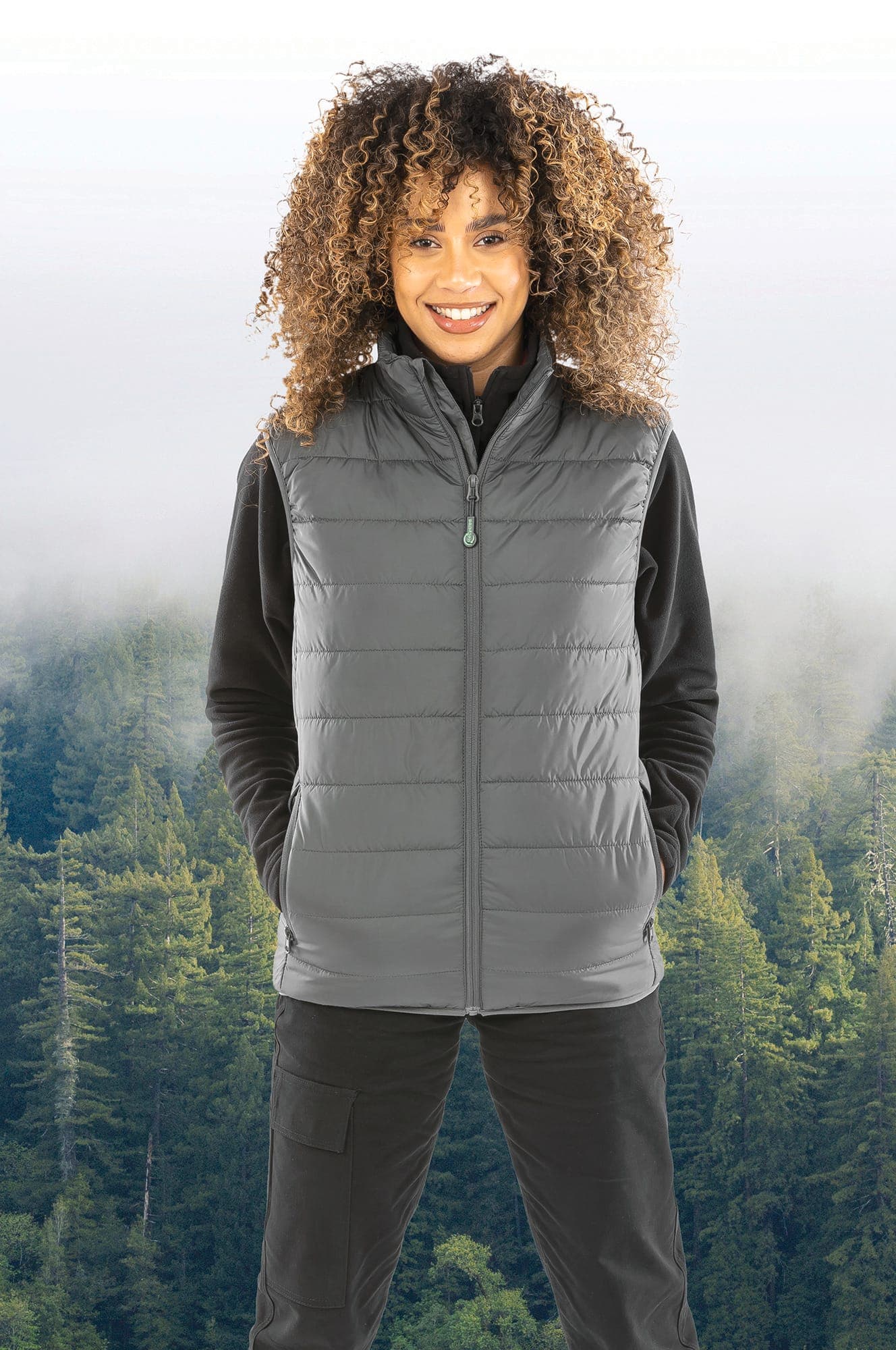 Bodywarmer recyclé et matelassé Core en situation