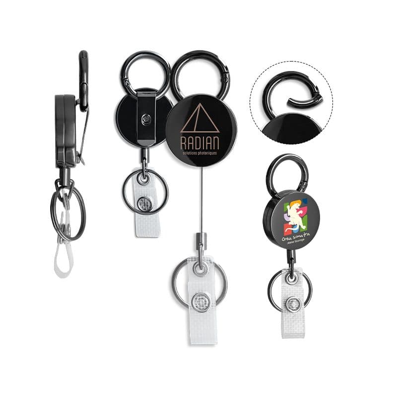 BADGE: PORTE-BADGES RETRACTABLE COQUE EN METAL