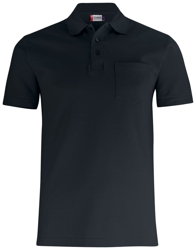 Clique Basic Polo w. Pocket coloris Noir