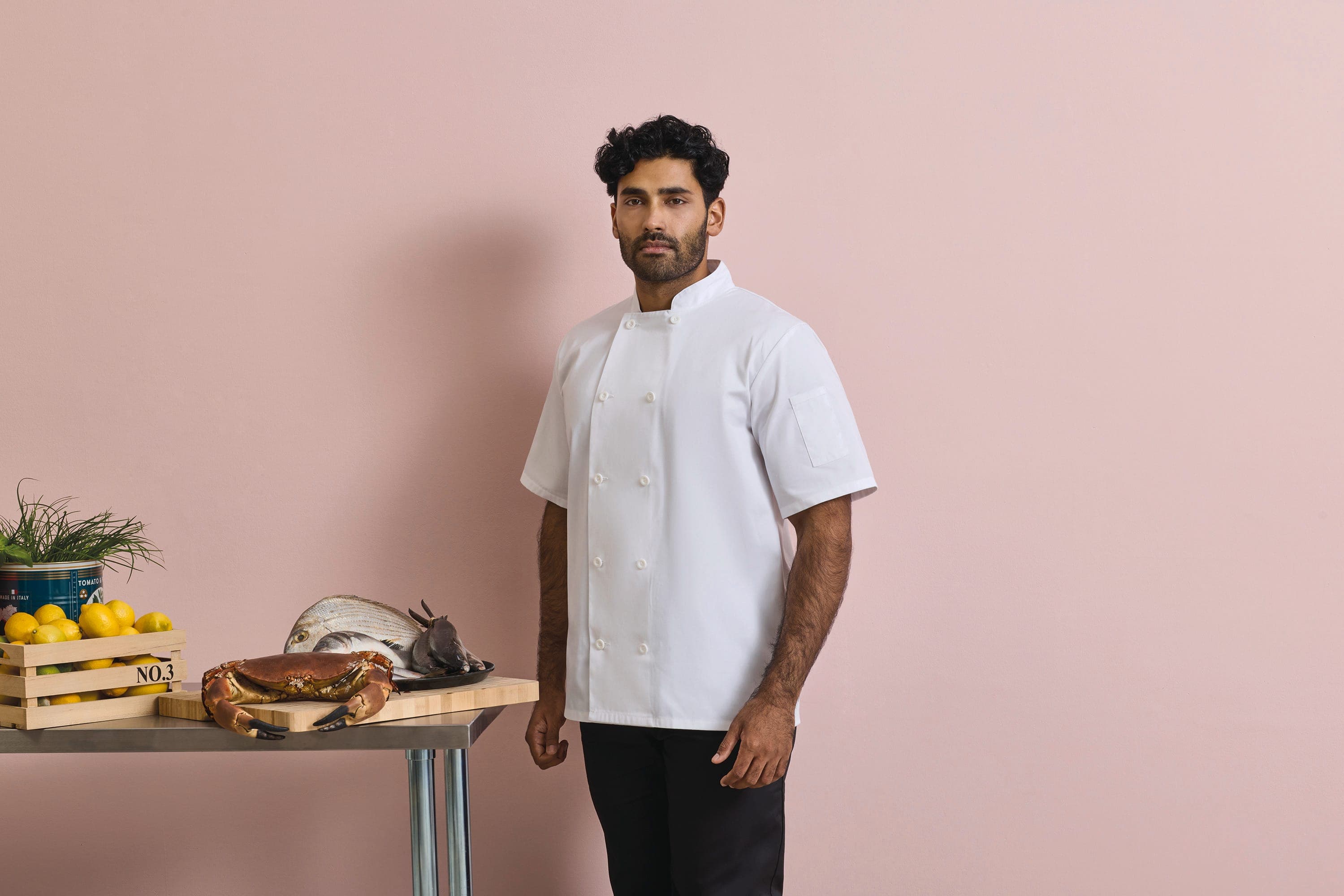 Veste de cuisine manches courtes en situation