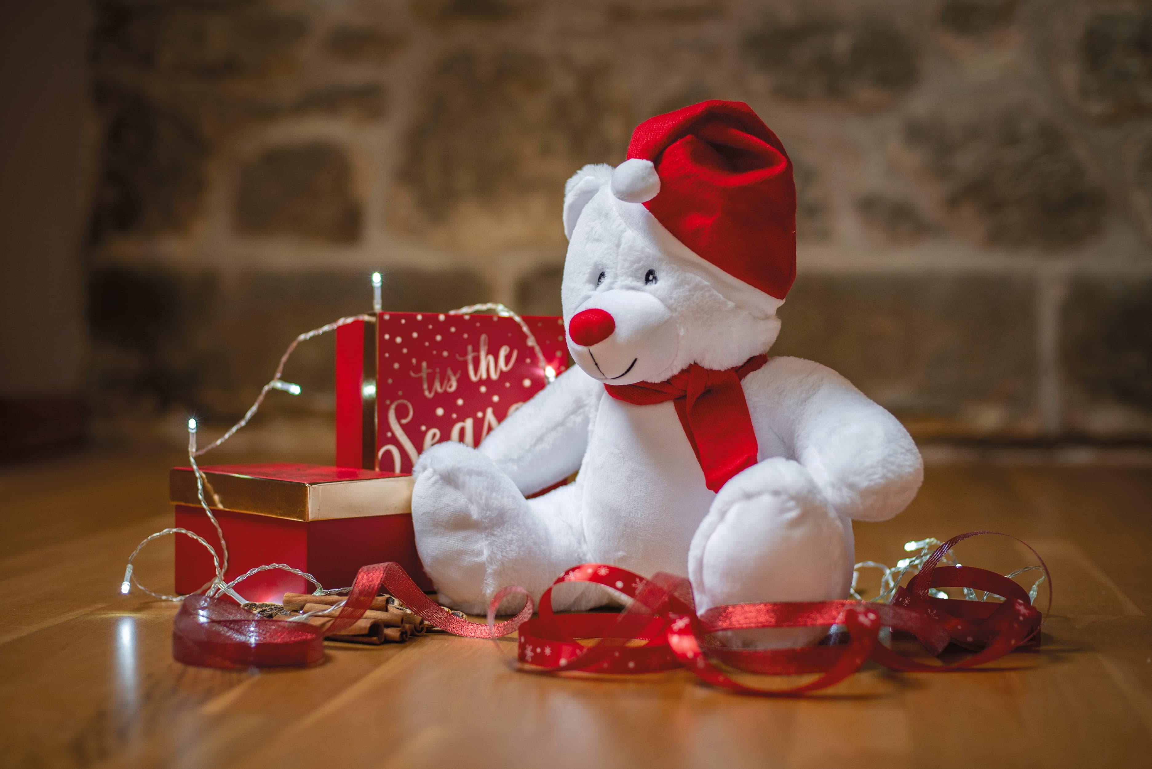 Peluche zippée ours de Noël