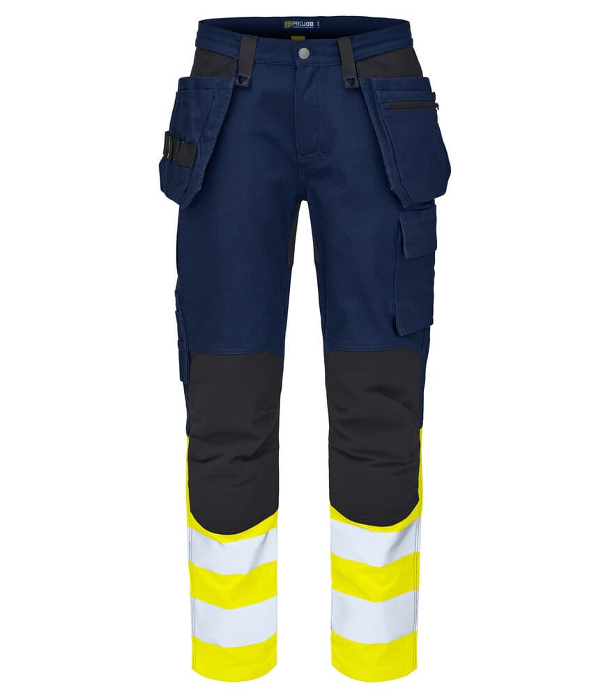 6560 PANTALON STRETCH DE SIGNALISATION AVEC POCHES AUX GENOUX ET POCHES JEAN EN ISO 20471 CLASSE 1