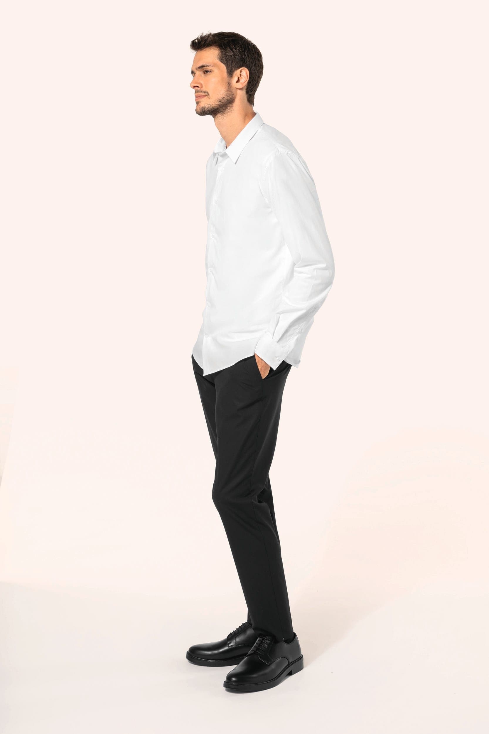 Chemise popeline manches longues homme en situation