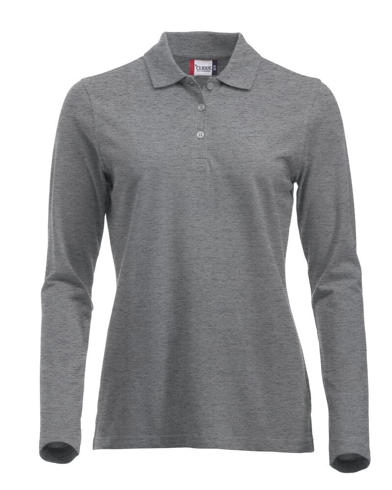 Clique Classic Marion L/S Polo coloris Gris chiné