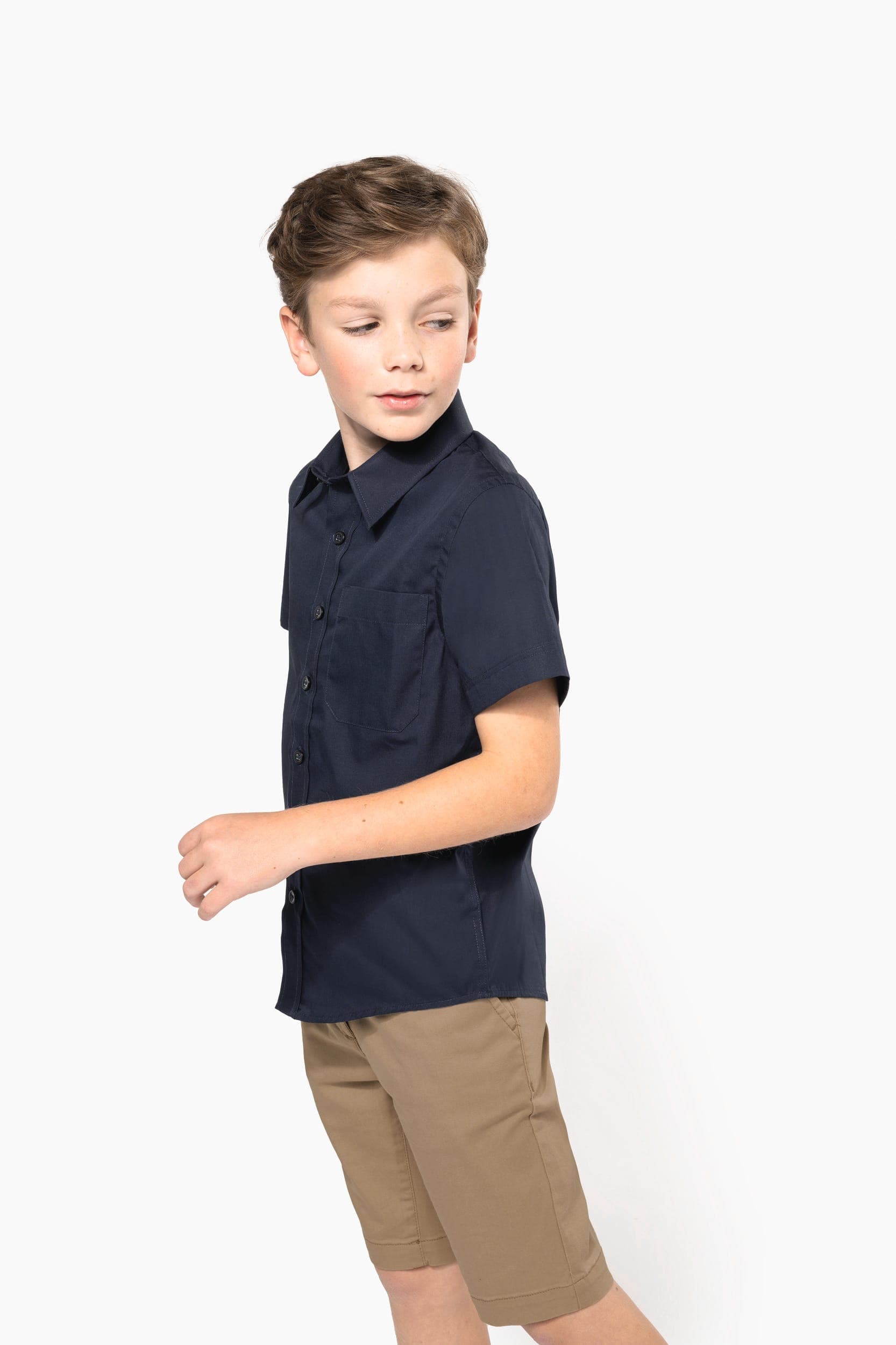 Chemise popeline manches courtes enfant en situation