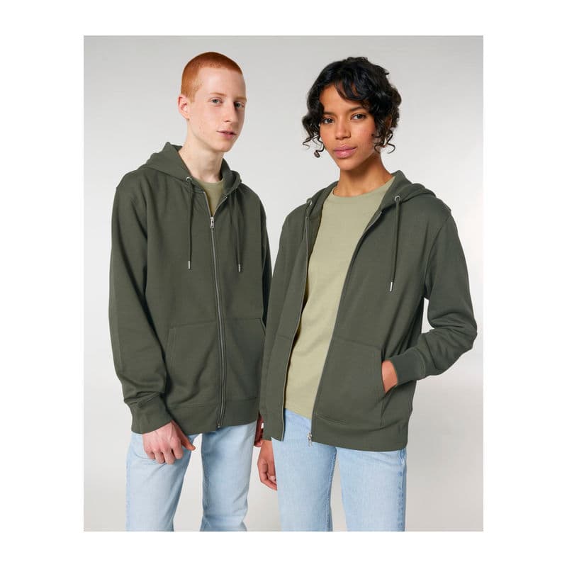 Cultivator 2.0 unisex zip-thru hoodie  coloris Kaki