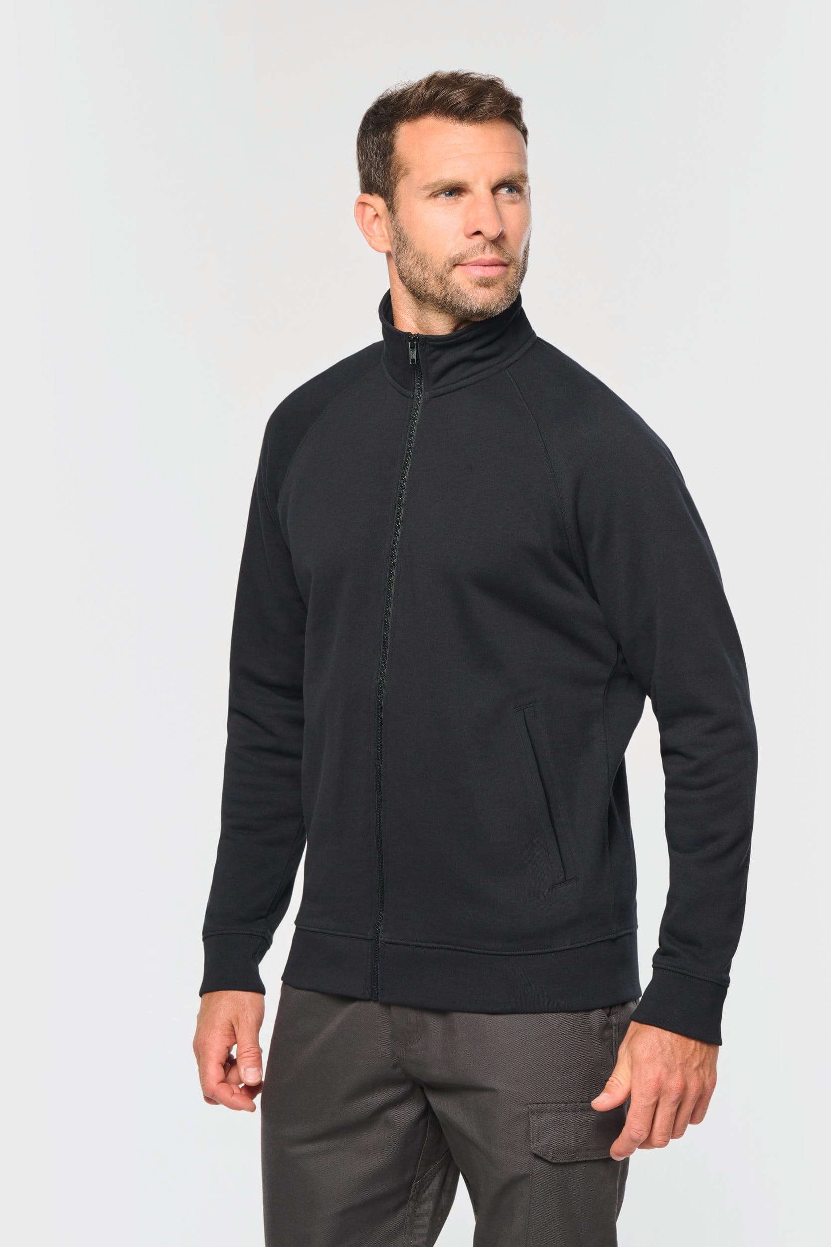 Veste molleton coton manches raglan unisexe
