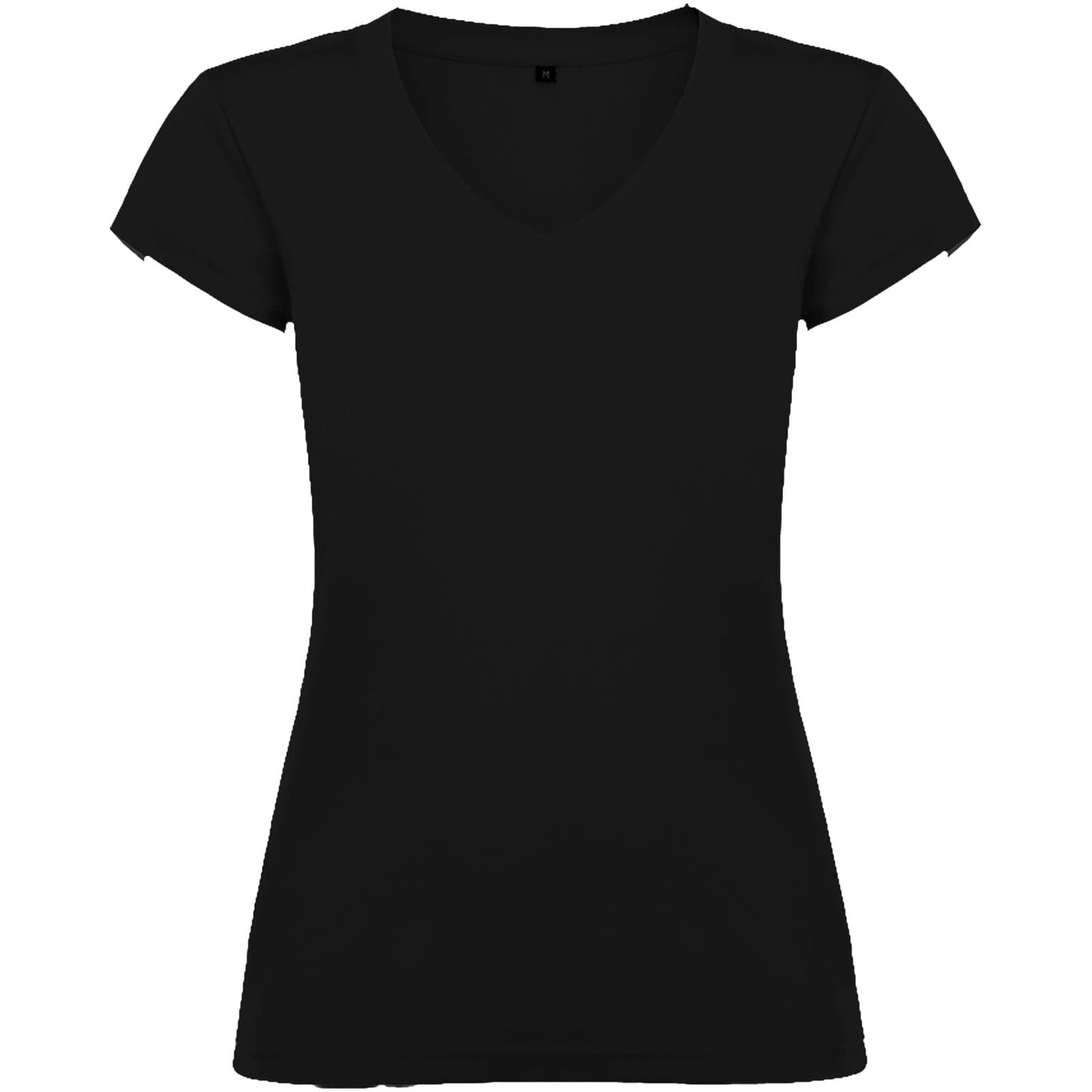 T-shirt de 155 g/m² Victoria à col en V et manches courtes pour femme coloris Noir