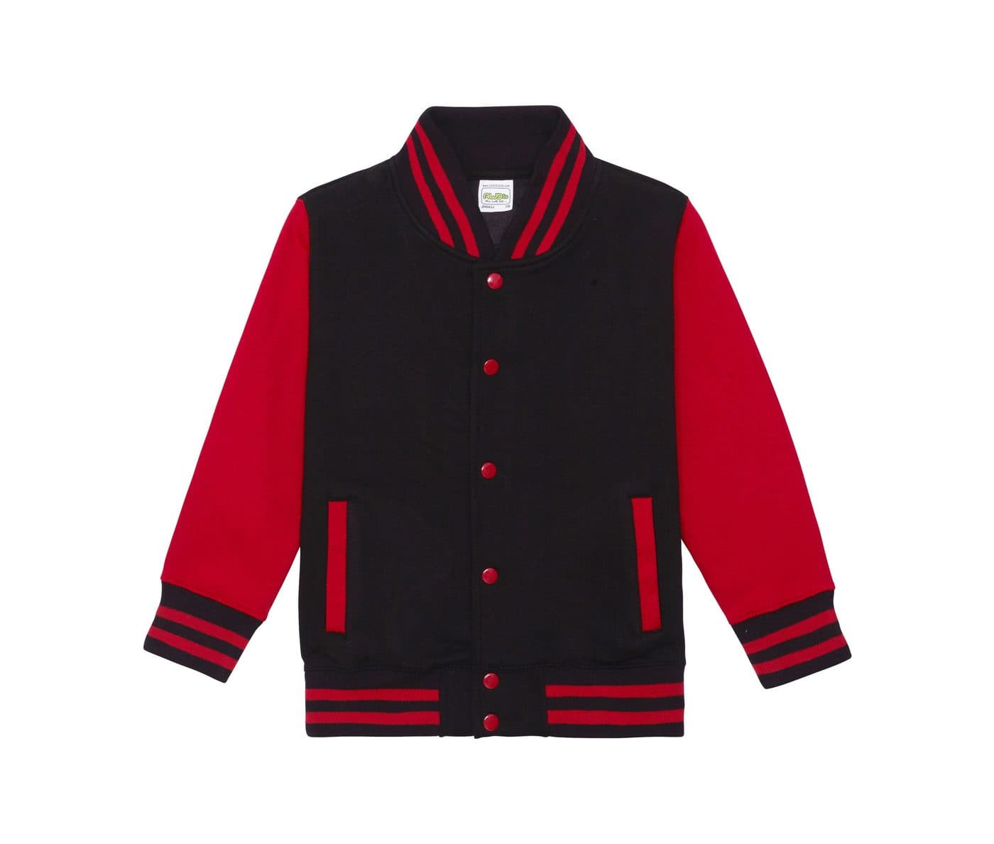 KIDS VARSITY JACKET coloris Noir jais / Rouge feu