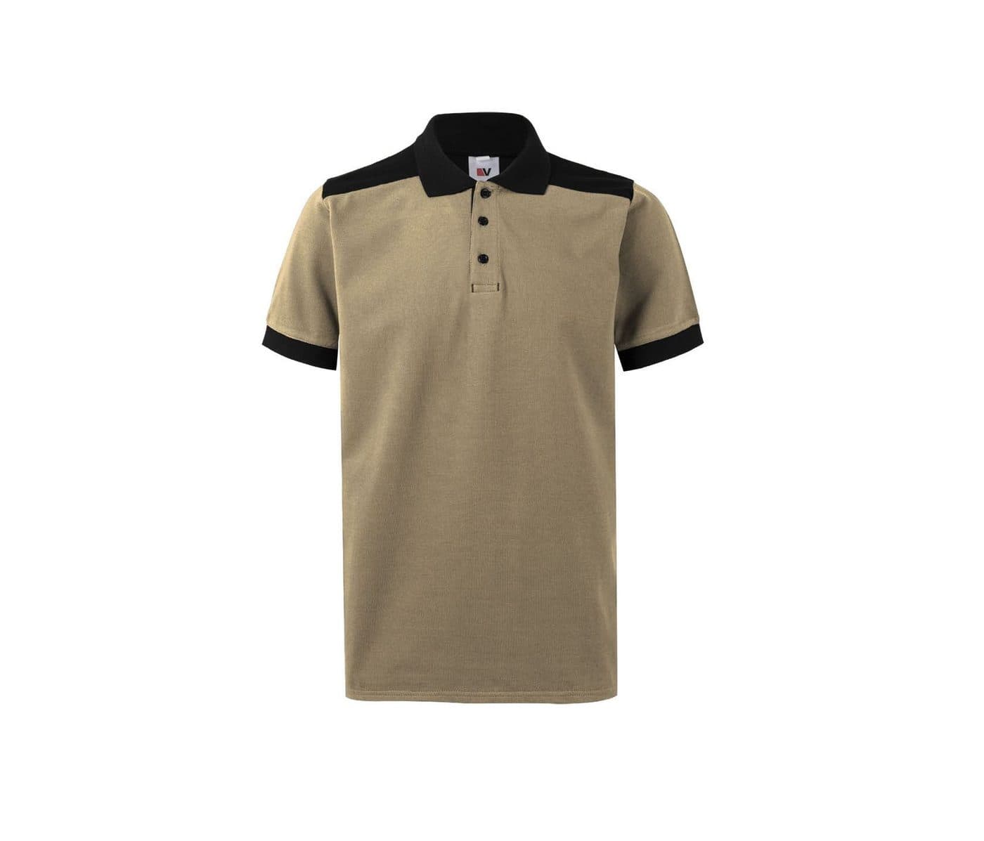POLO STRETCH BICOLORE coloris Sable / Noir