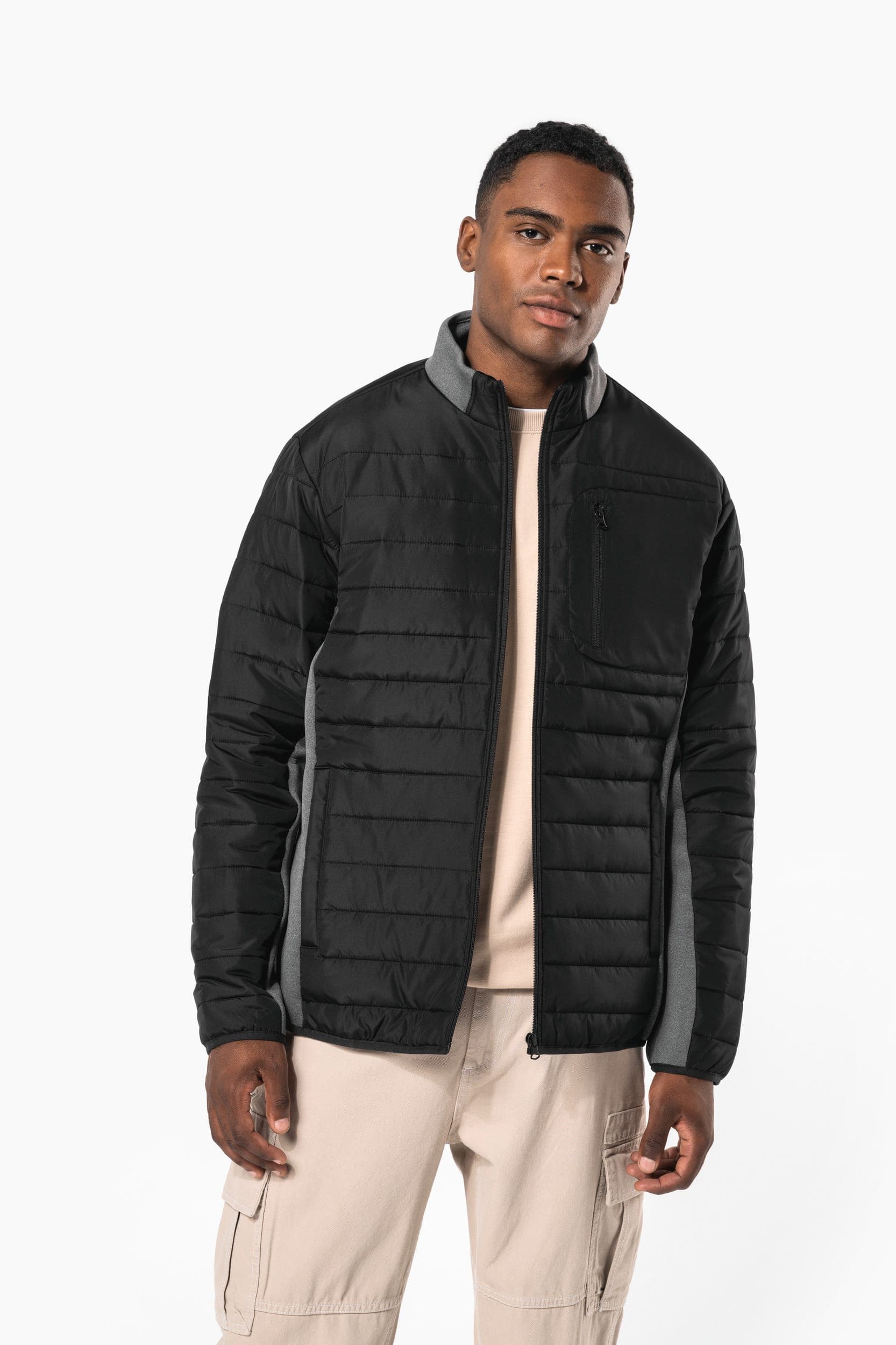 Veste bi-matière homme en situation