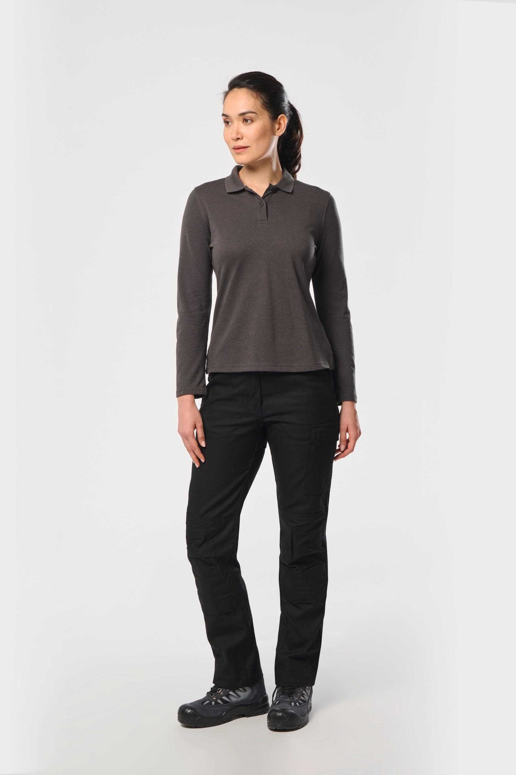 Polo manches longues femme en situation