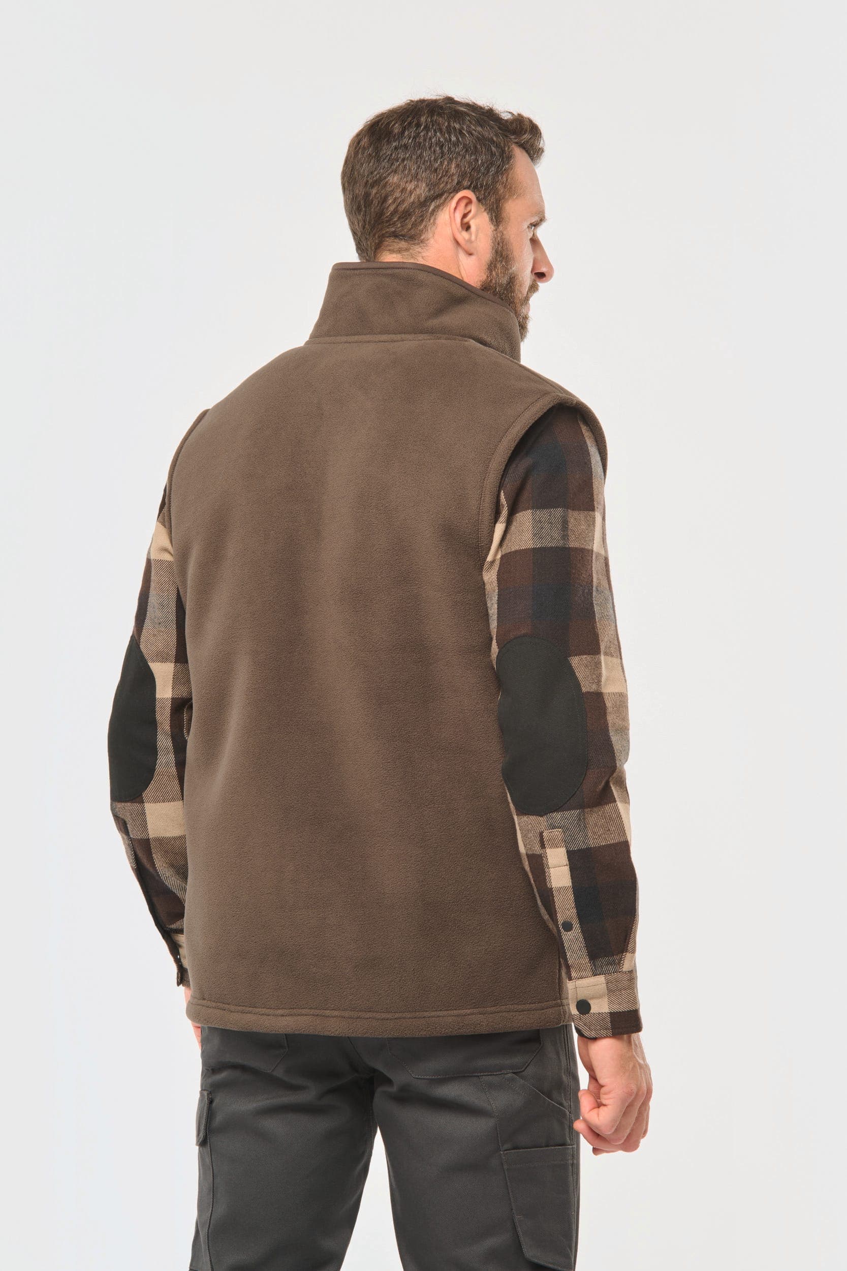 Bodywarmer polaire avec intérieur sherpa unisexe en situation