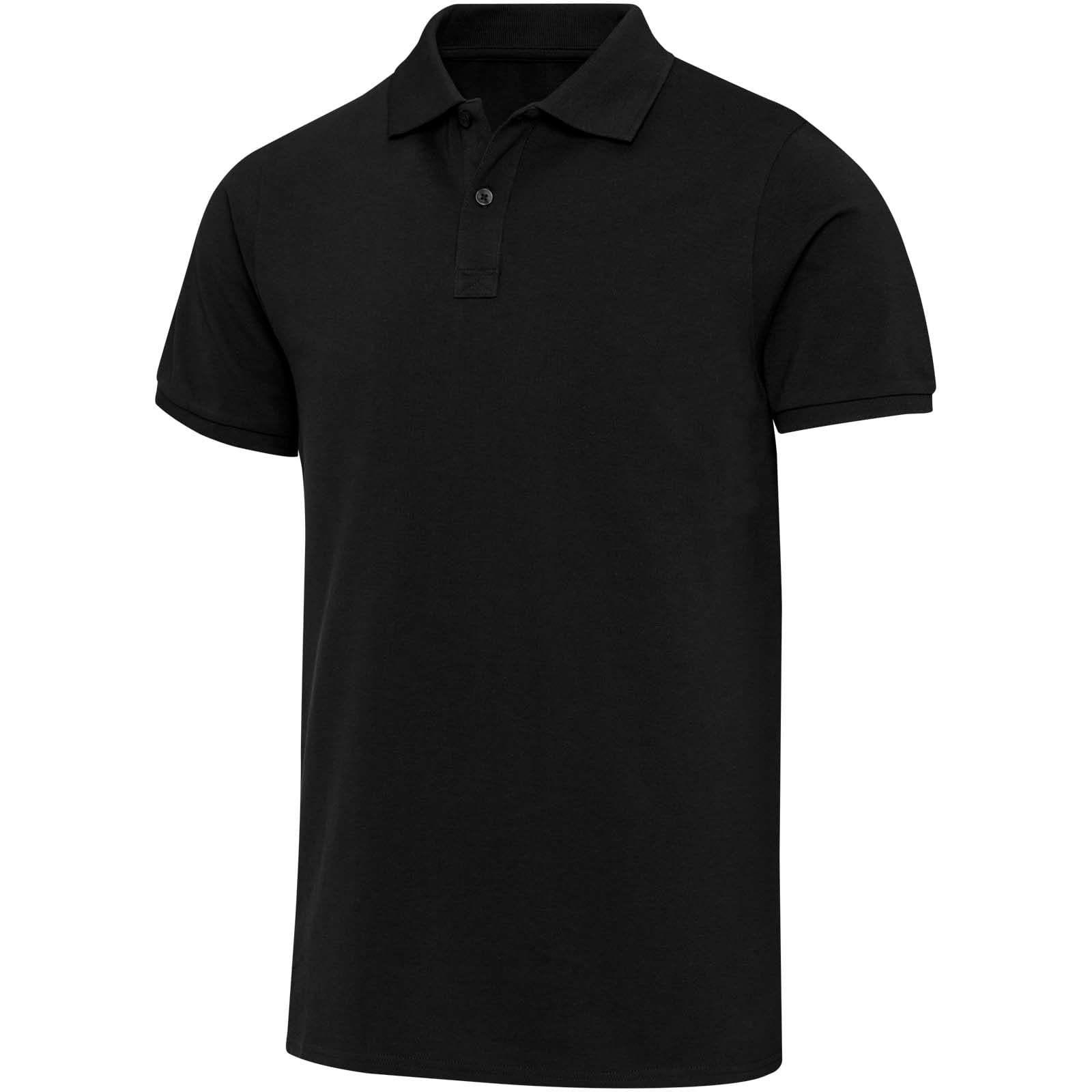 Polo bio recyclé certifié OCS Beryl à manches courtes unisexe de 220 g/m² coloris Noir