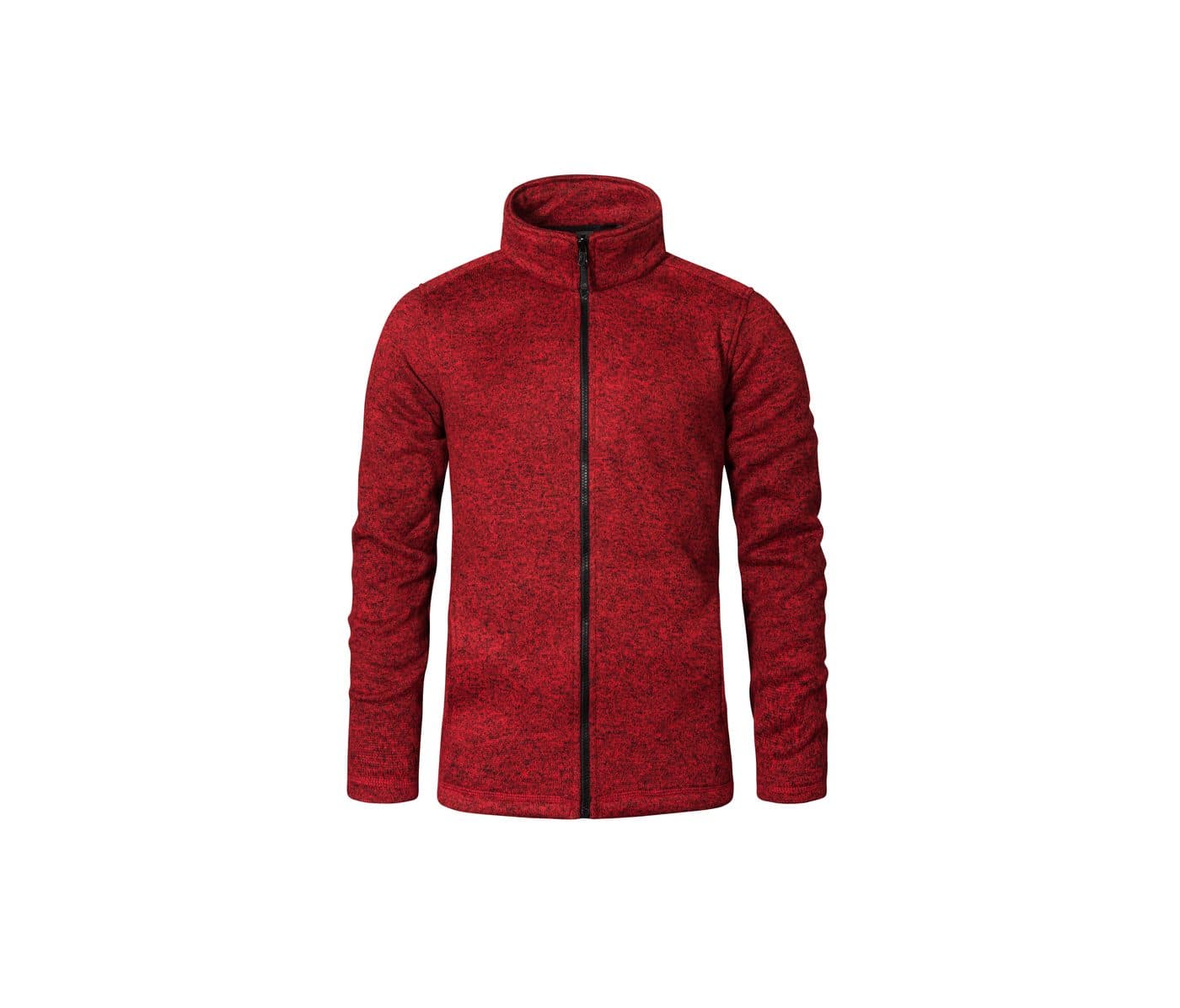 MEN'S KNIT FLEECE JACKET C+ coloris Rouge chiné
