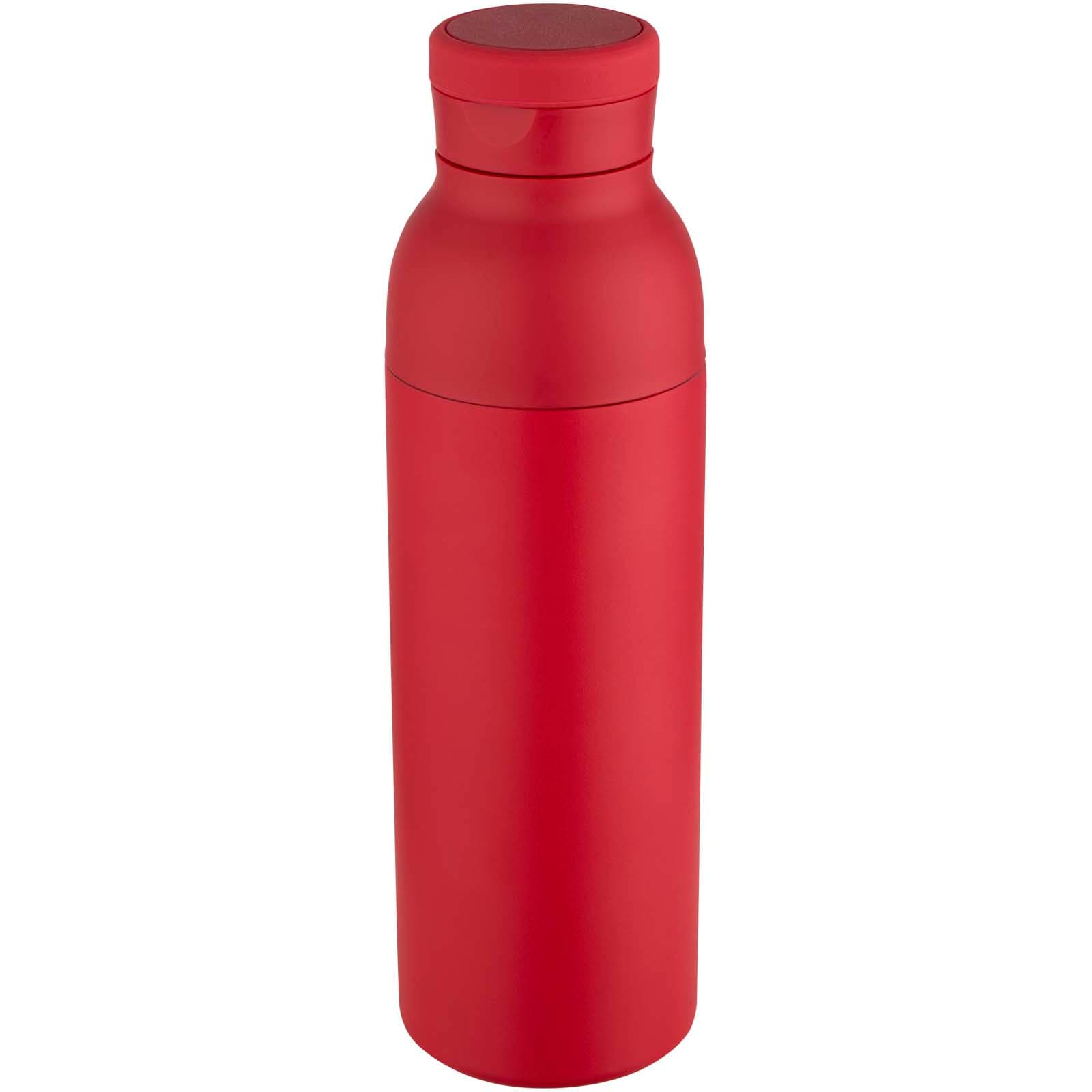 Bouteille avec isolation sous vide Illuminate double paroi de 650 ml en acier inoxydable recyclé certifié RCS coloris Rouge