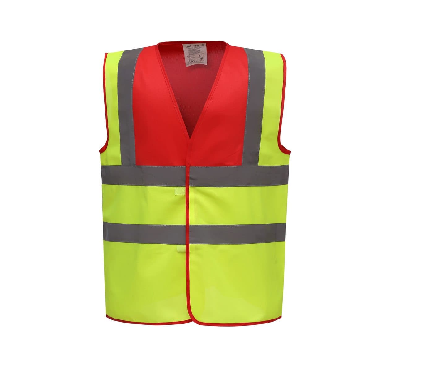 HI-VIS 2-BAND AND BRACES WAISTCOAT coloris Rouge / Jaune haute visibilité