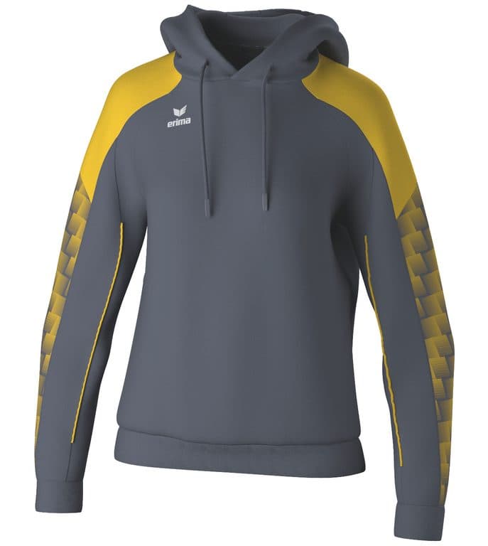 Sweat à capuche EVO STAR coloris Gris ardoise / Jaune