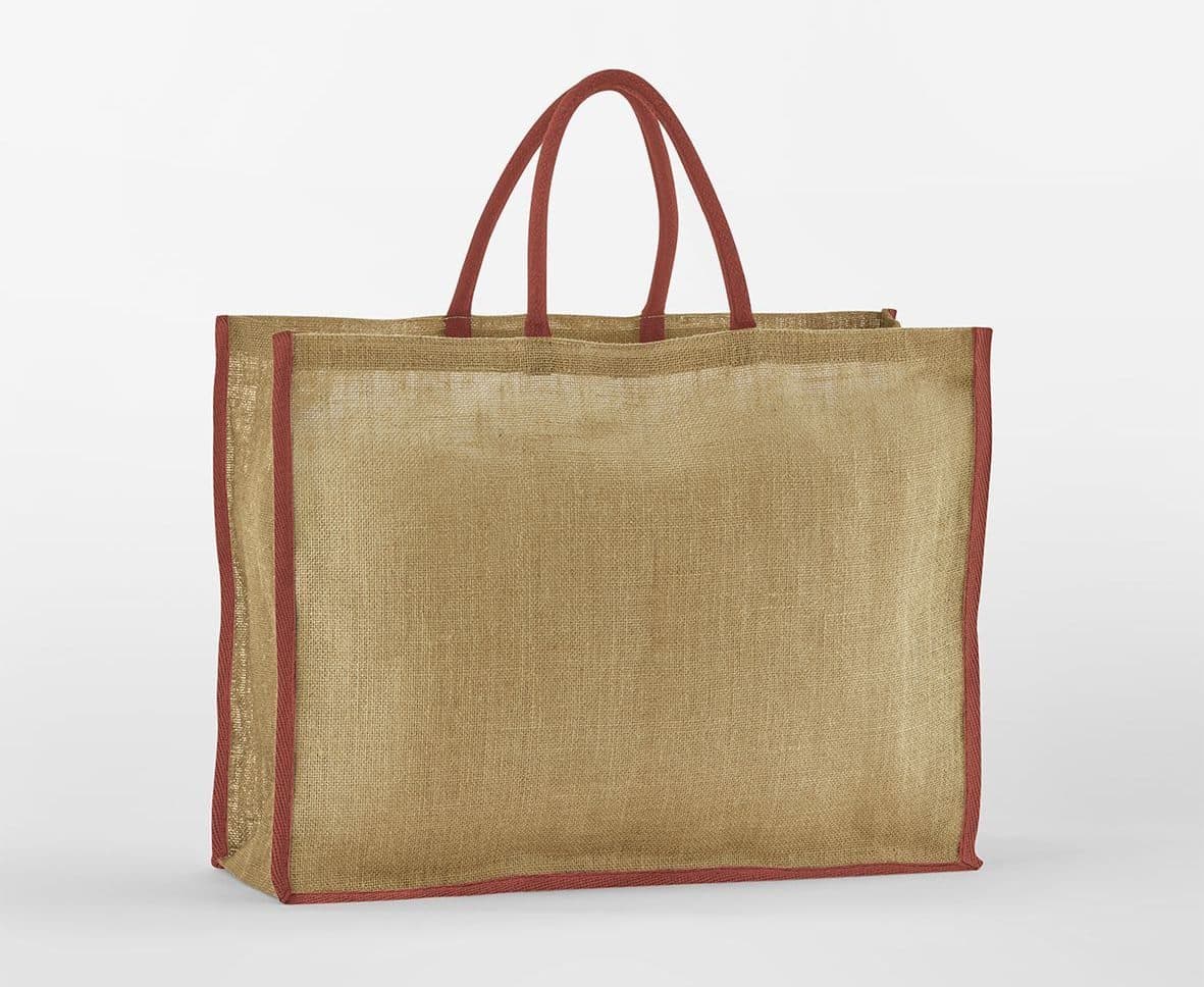 NATURAL STARCHED JUTE MARKET SHOPPER coloris Naturel / Orange rouille