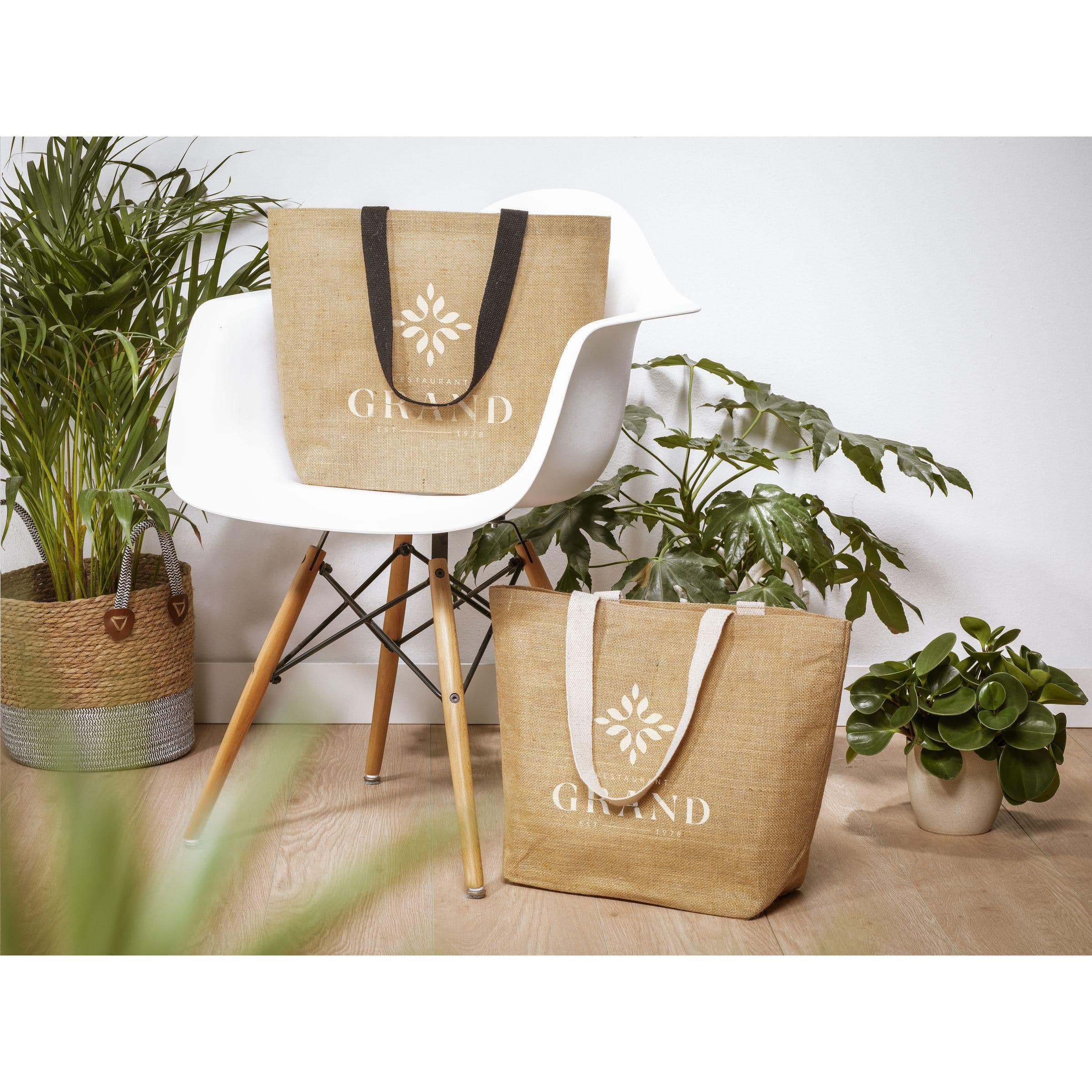 Sac de courses Elegance jute en situation