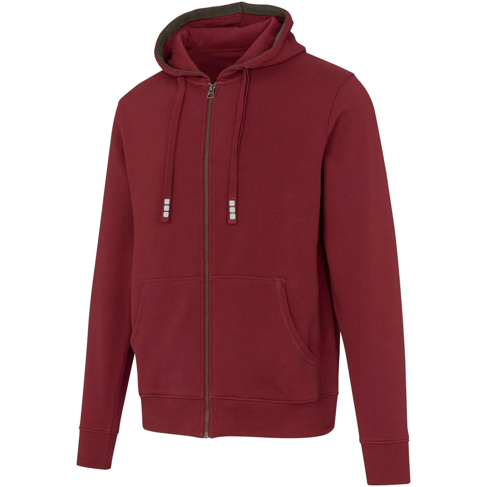 Sweat shirt à capuche full zip unisex de 300 g/m² Arora coloris Bordeaux profond