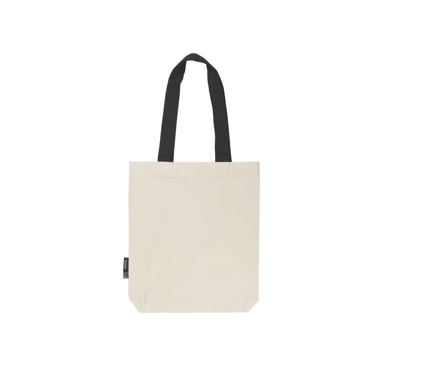 TWILL BAG WITH CONTRAST HANDLES coloris Naturel / Noir