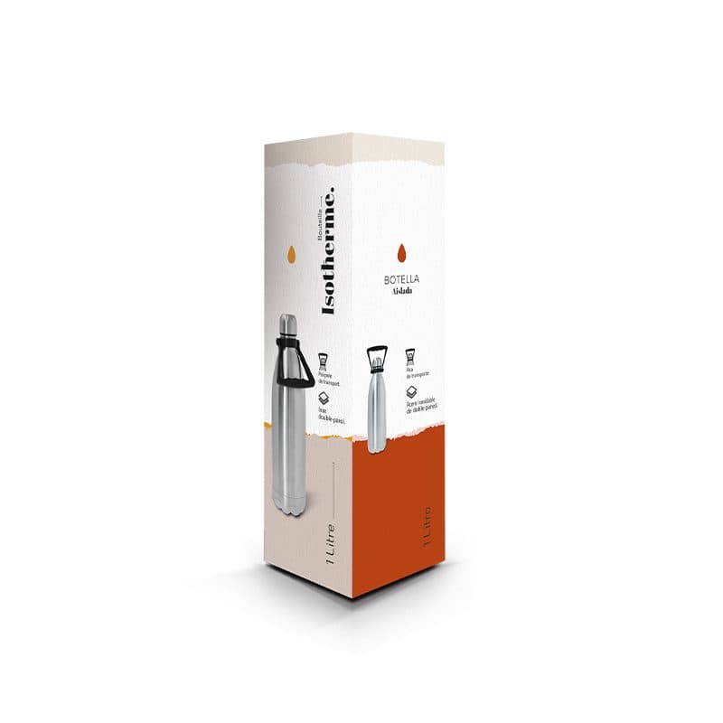 BOUTEILLE GOURDE 1 L ISOTHERME DOUBLE-PAROI INOX en situation