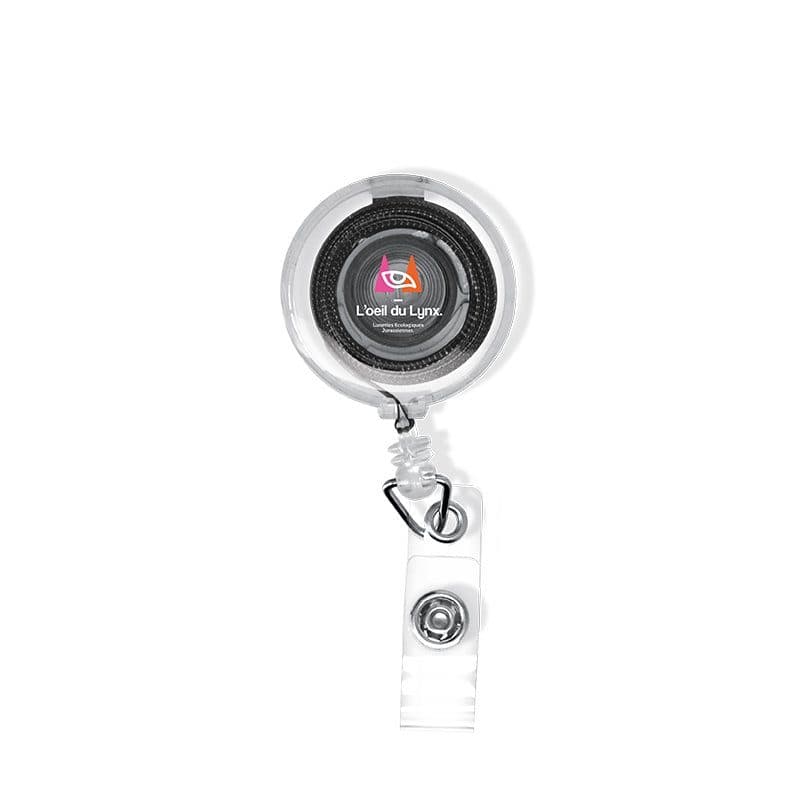 BADGE : PORTE-BADGES RETRACTABLE AVEC METRE RUBAN SOUPLE 1 m en situation