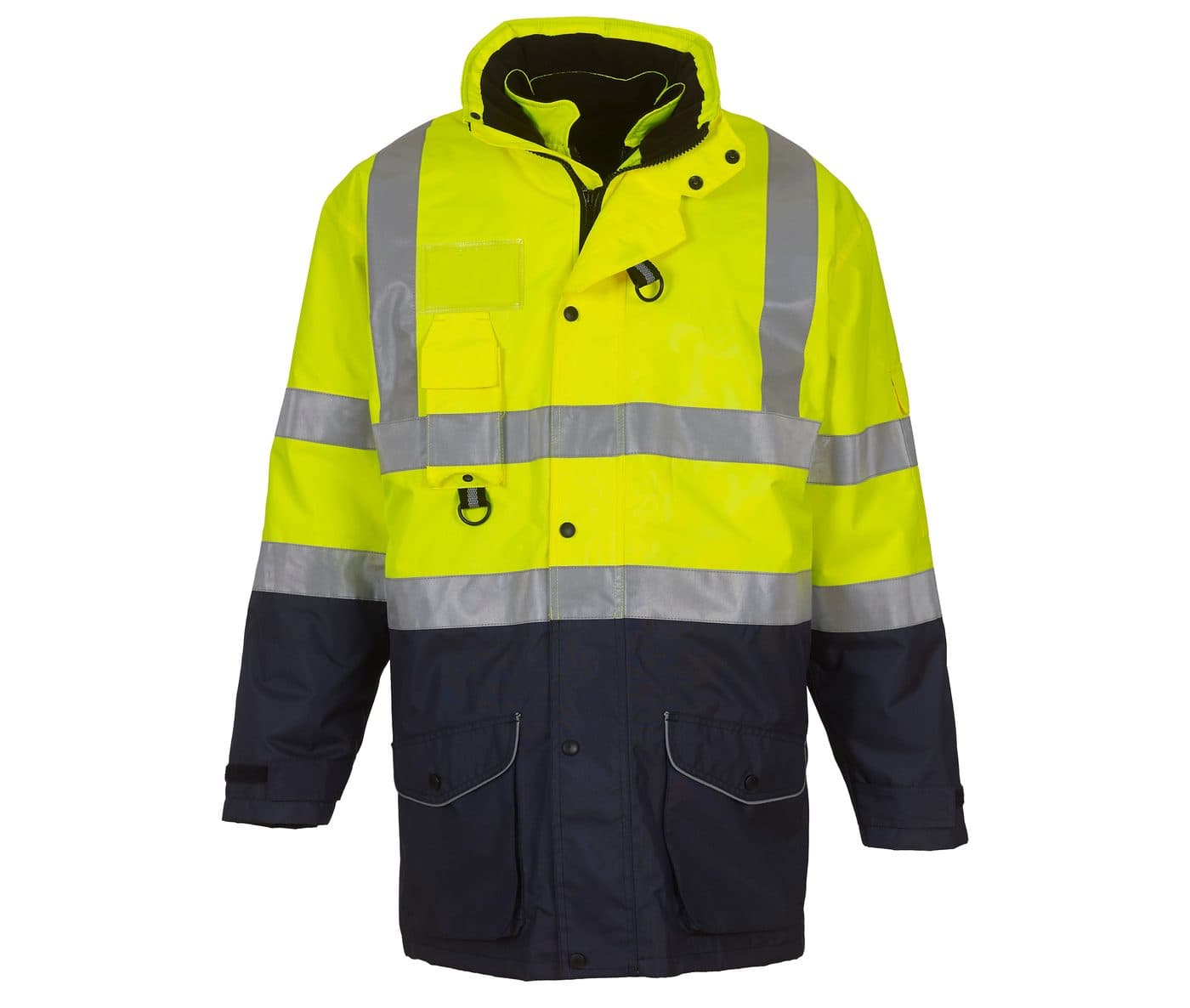HI-VIS 7-IN-1 JACKET coloris Jaune haute visibilité / Marine
