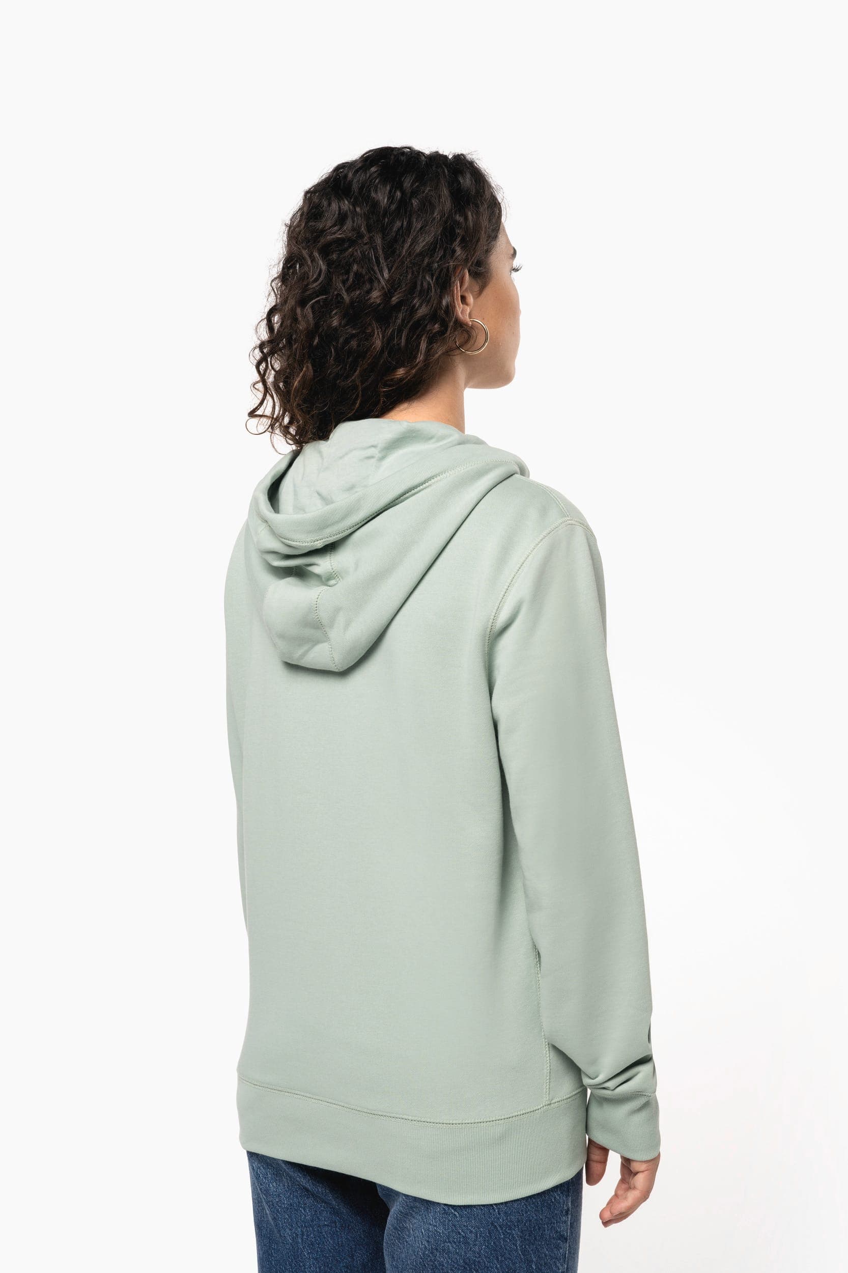 Sweat-shirt french terry écoresponsable zippé à capuche unisexe en situation