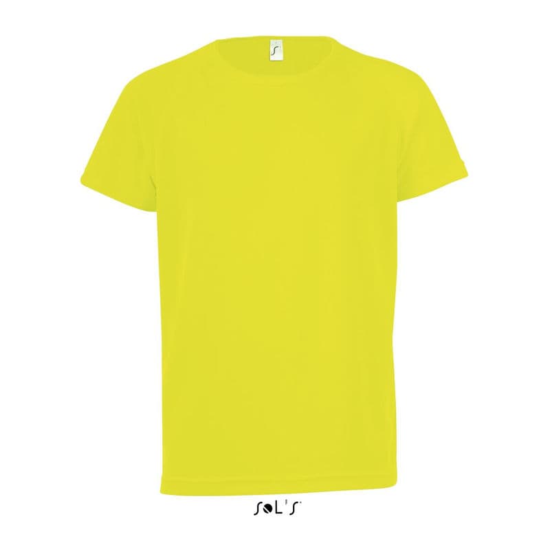 SOL'S SPORTY KIDS - RAGLAN-SLEEVED T-SHIRT coloris Jaune fluo